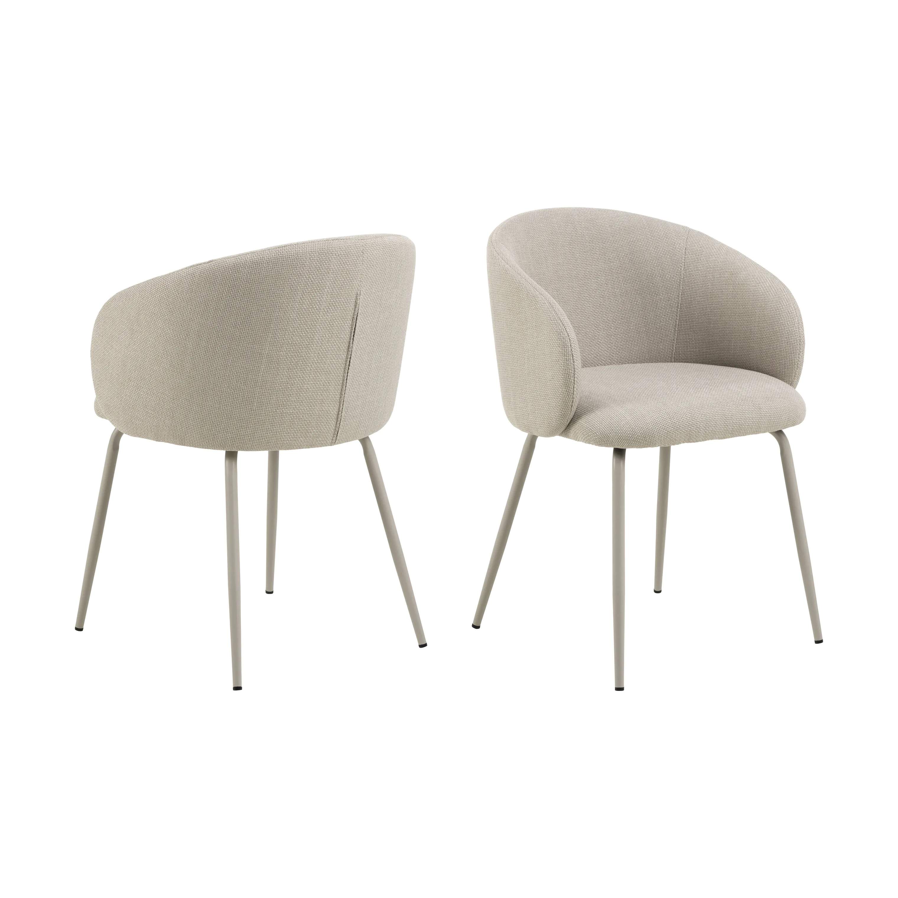 CASA Living Spisebordsstole Eleanor Spisebordsstol - 2 stk i Beige/grå, 4