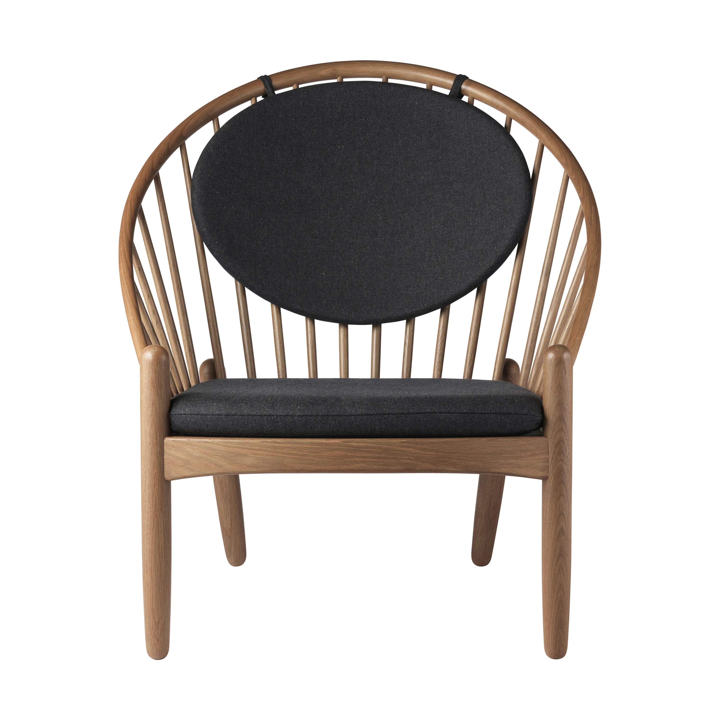 J166 Jørna Lænestol, dark grey/røget, large