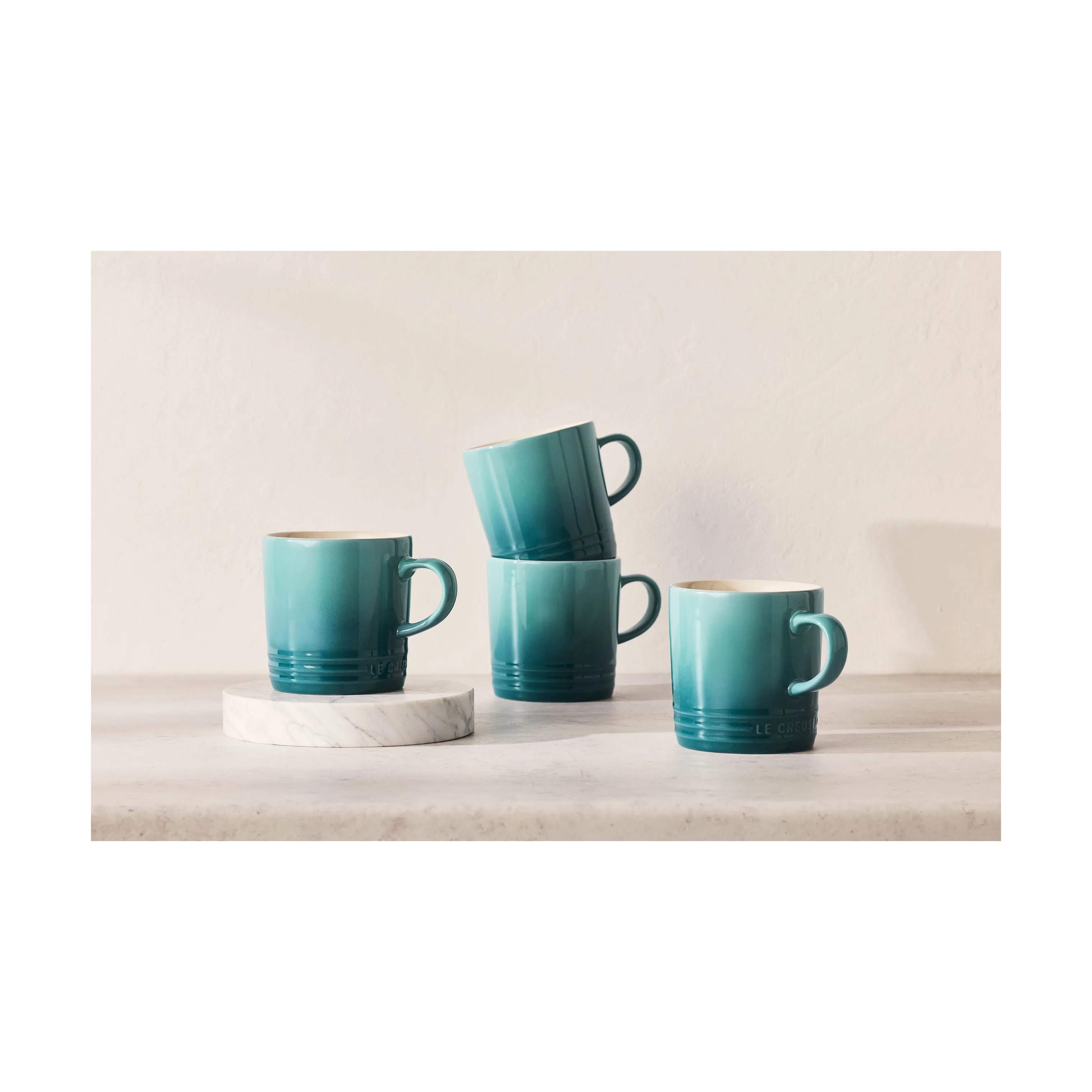 Le Creuset Krus og kopper med hank Signature Krus i Bleu Riviera, 20 cl, 3