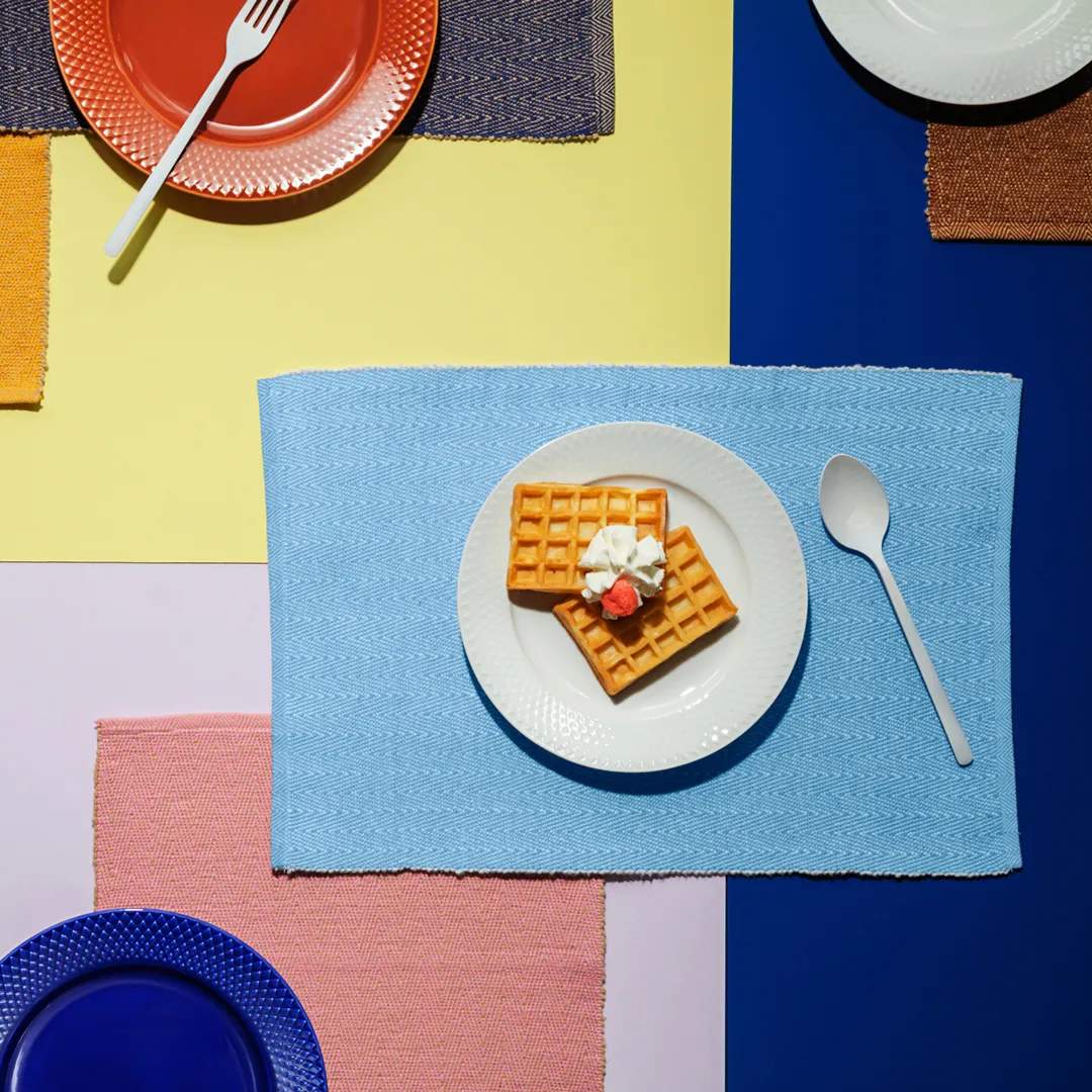 Lyngby Porcelæn Dækkeservietter Herringbone Dækkeserviet i Turkis, 3