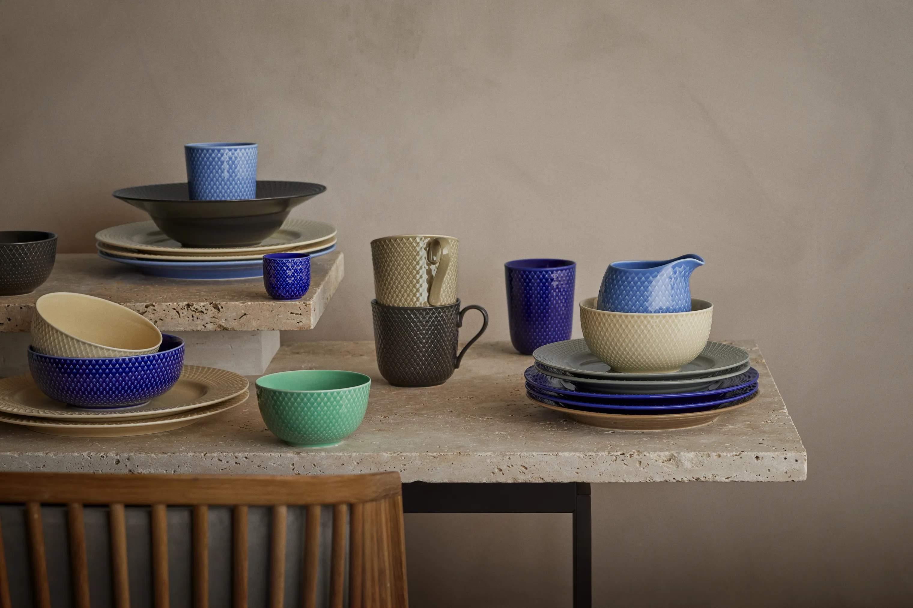 Lyngby Porcelæn Skåle Rhombe Earth Skål i Marble, 6
