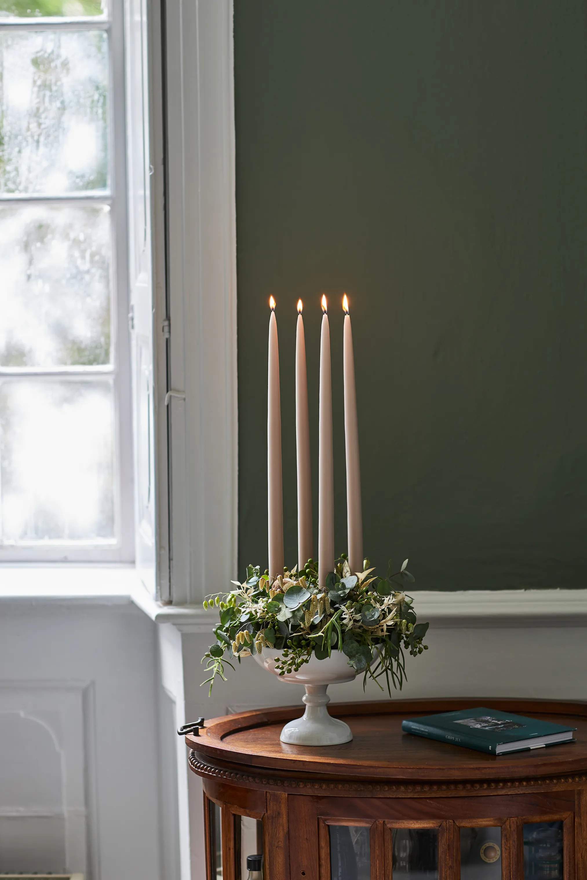 Deluxe Homeart LED-lys Real Flame LED Kertelys m. lak - 2 stk. i Rose, 38 cm, 2