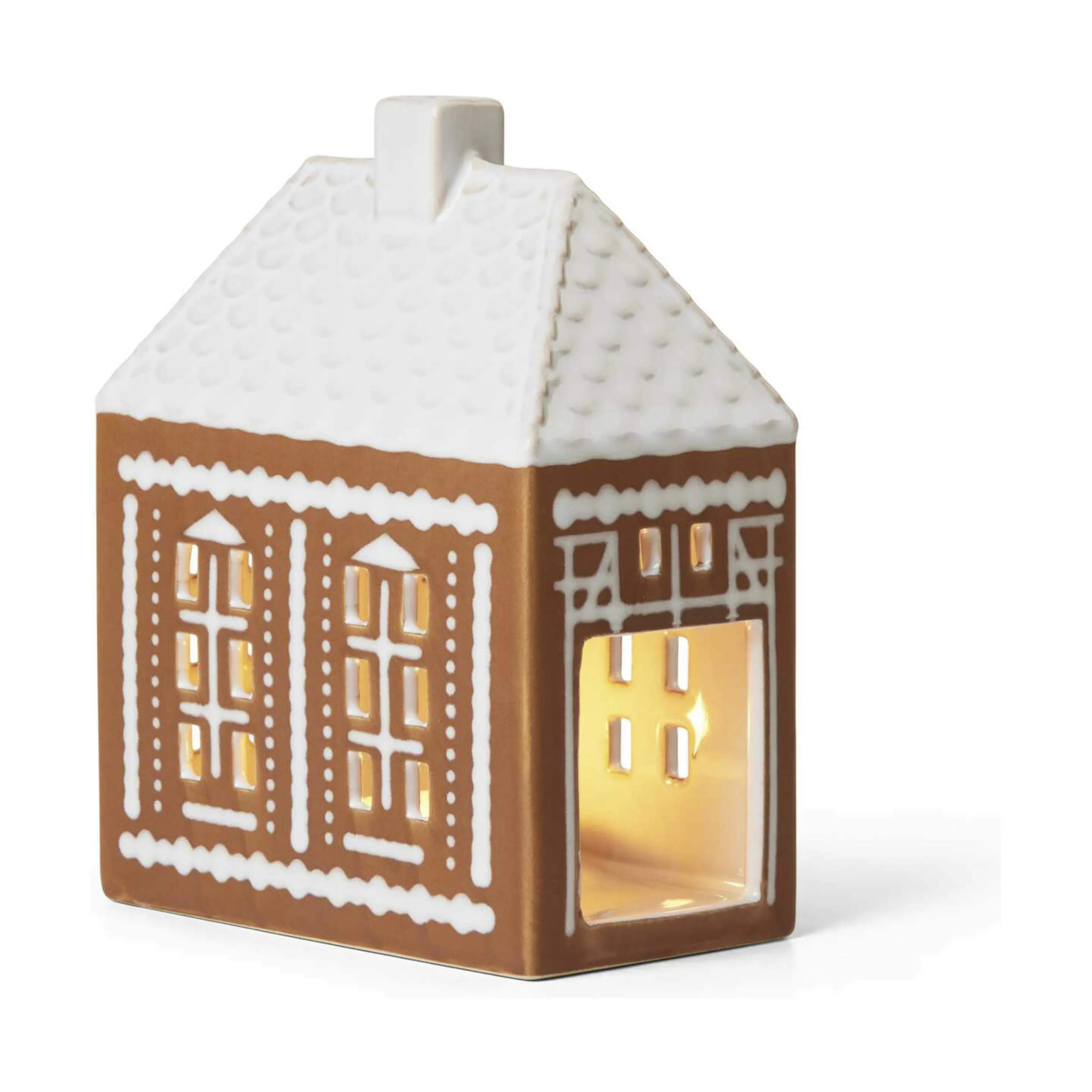 Kähler Fyrfadsstage Gingerbread Lyshus - mellem i 15 cm, 5