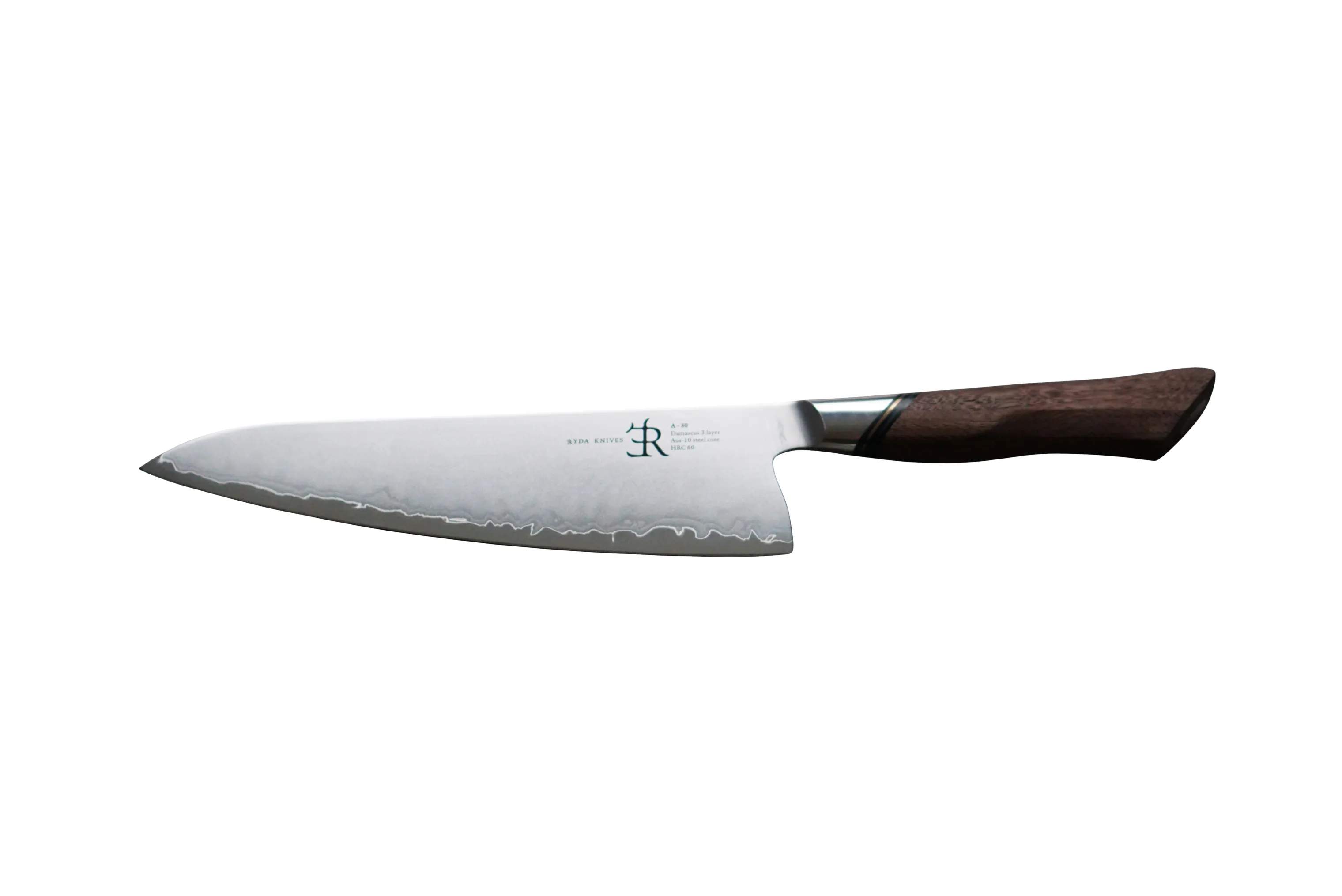 Ryda Knives Kokkeknive A30 Kokkekniv i rustfrit stål/brun, 1