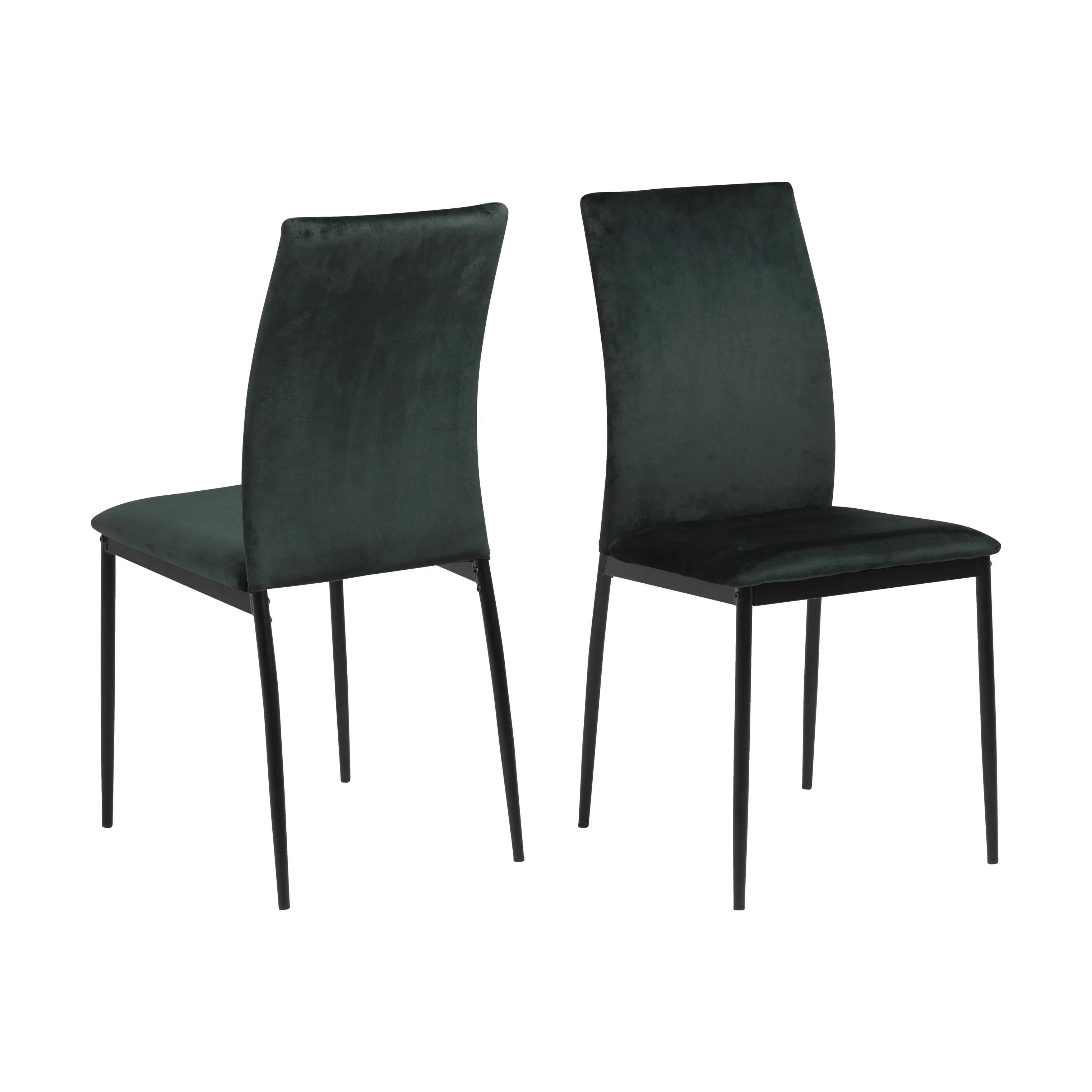 CASA Living Spisebordsstole Demina Spisebordsstol - 4 stk. i mørkegrøn/sort, 5