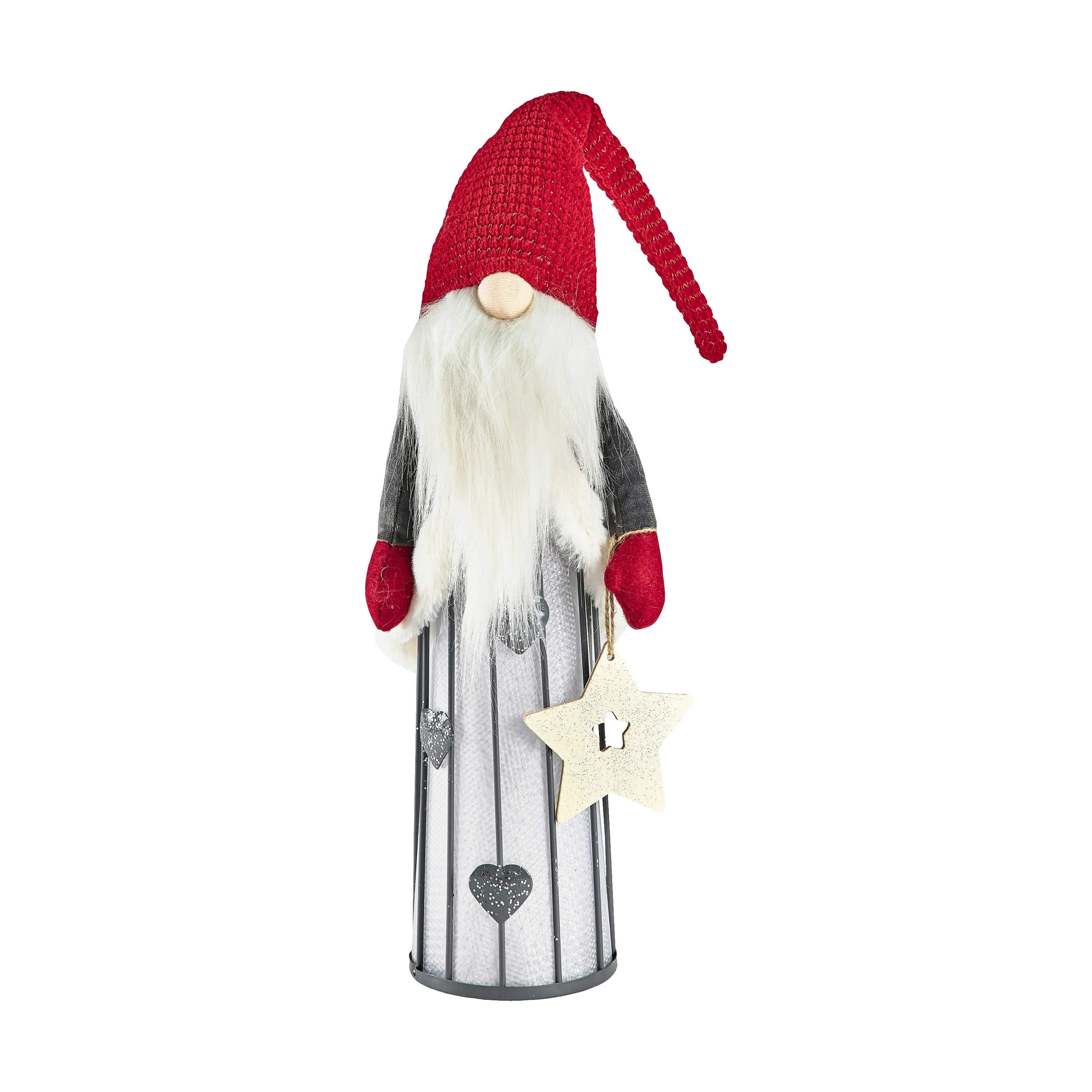 Casa Christmas Lysdekoration Christmas Classic LED Julemand i Grå/rød, 58 cm, 1