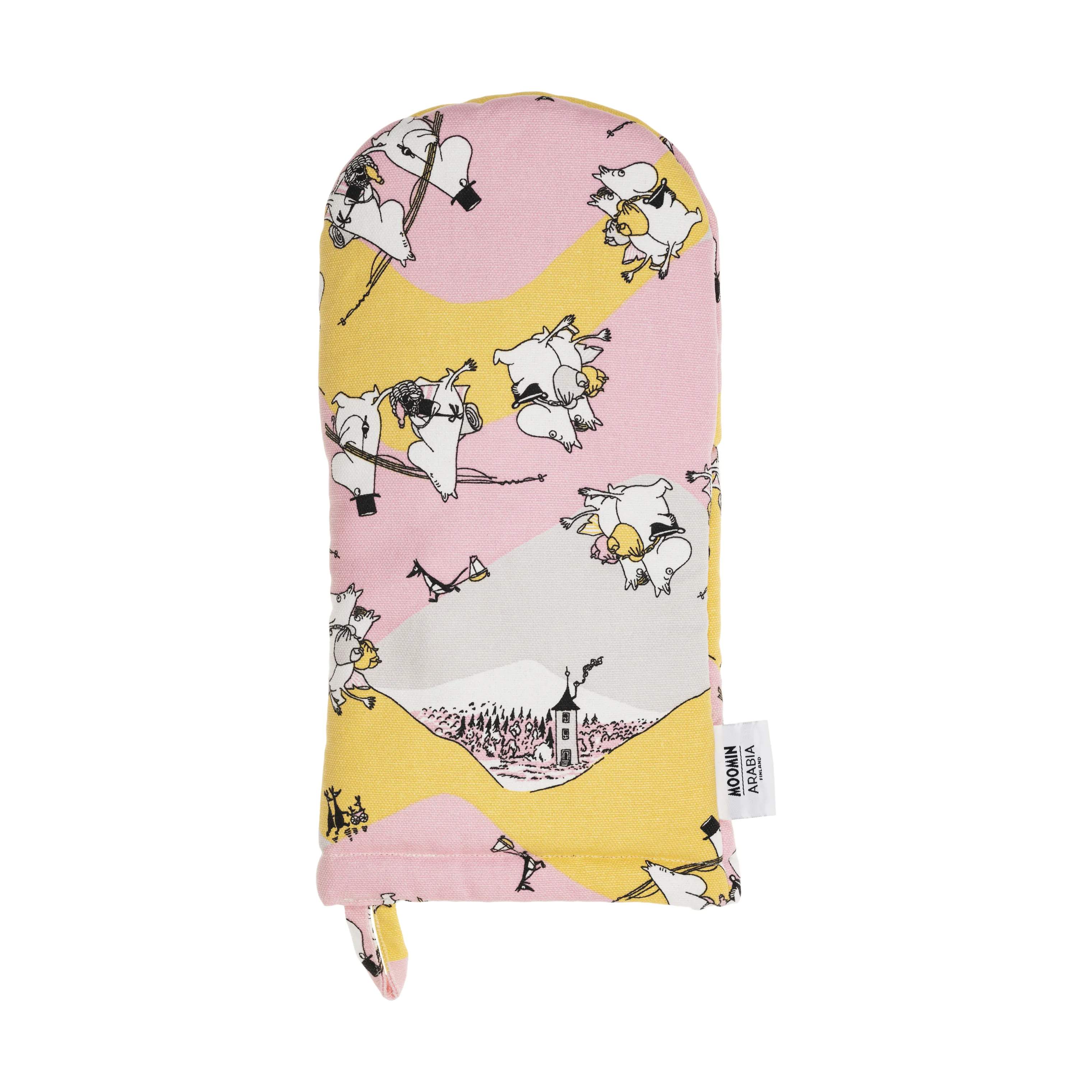 Moomin Arabia Grydelapper Ovnhandske i Pink/gul, 1