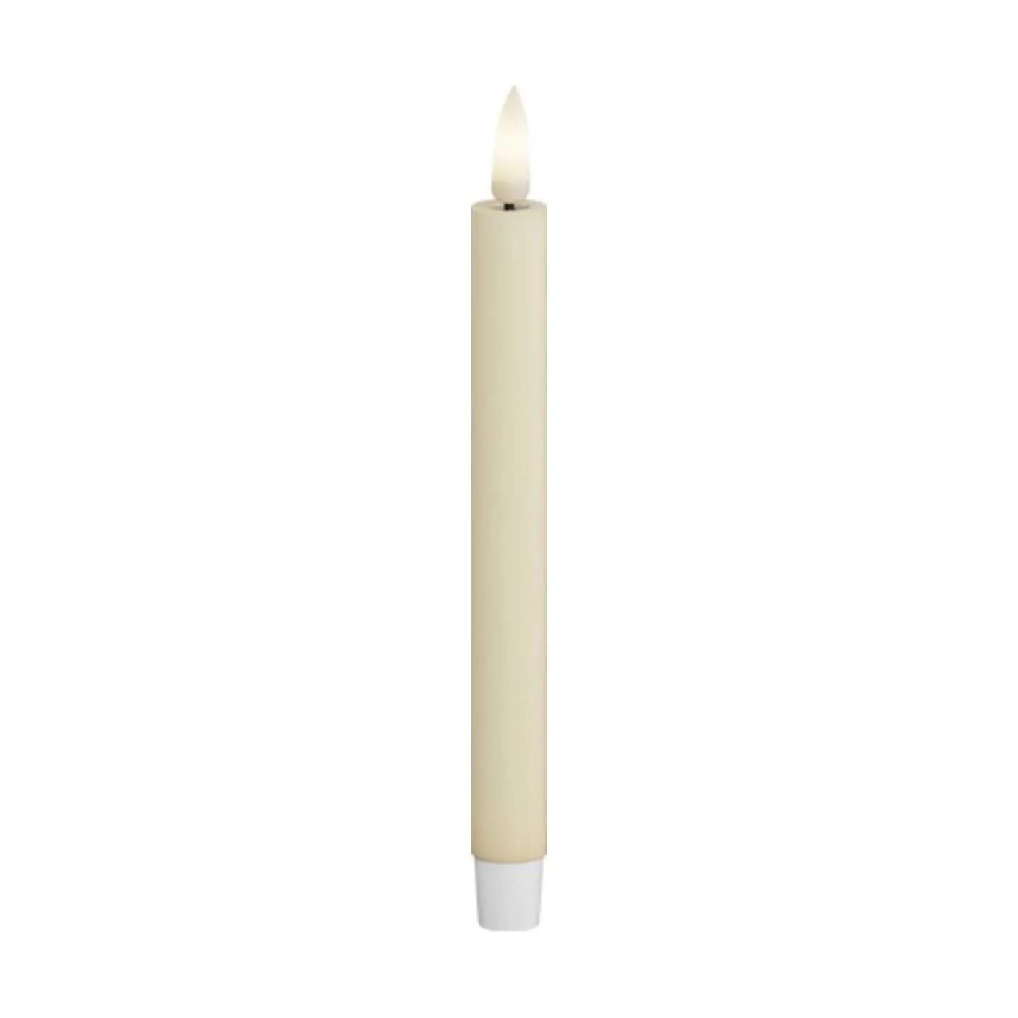 Deluxe Homeart LED-lys Real Flame LED Kertelys - 2 stk. i Creme, 14 cm, 4