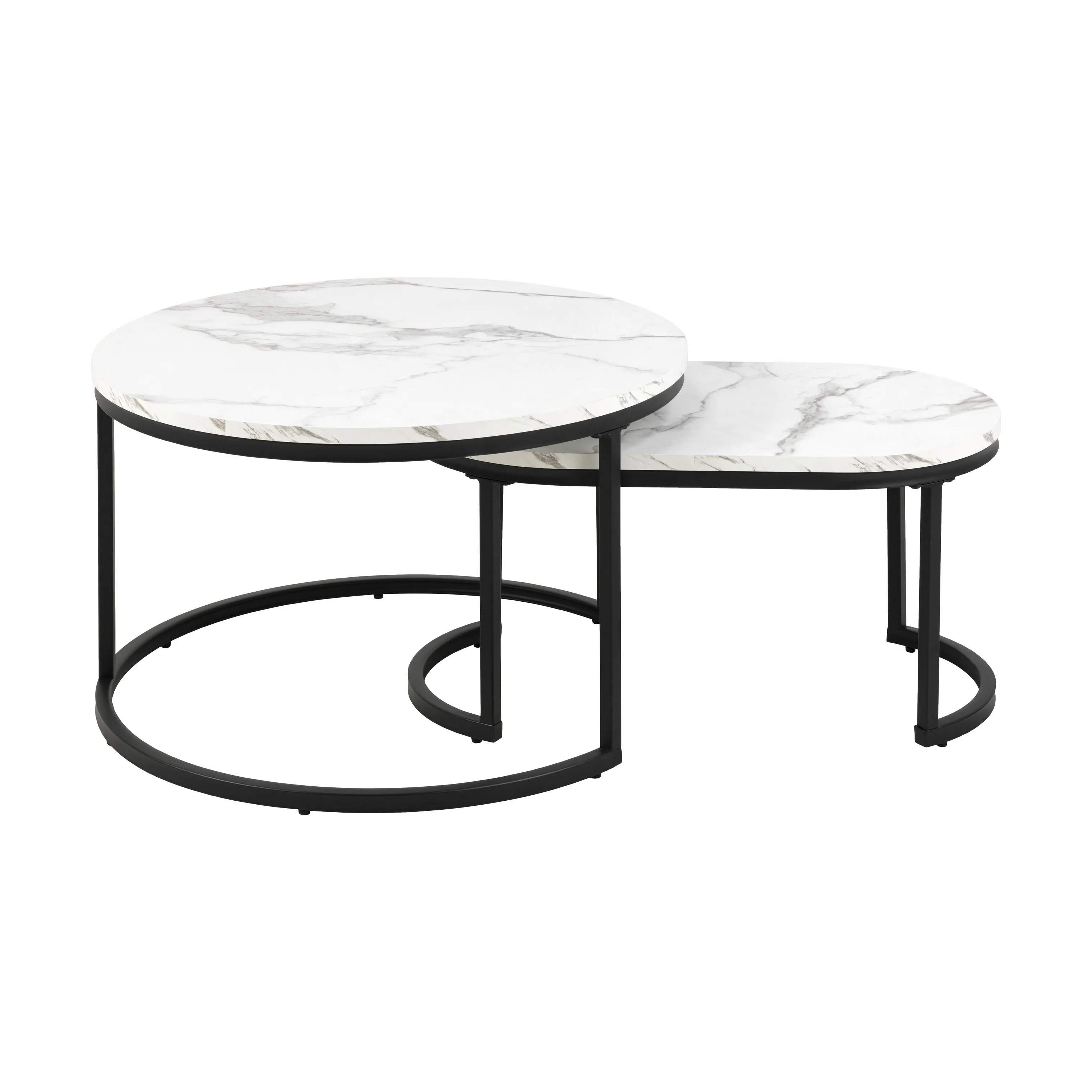 Spiro Sofabord - 2 stk, hvid/sort, large