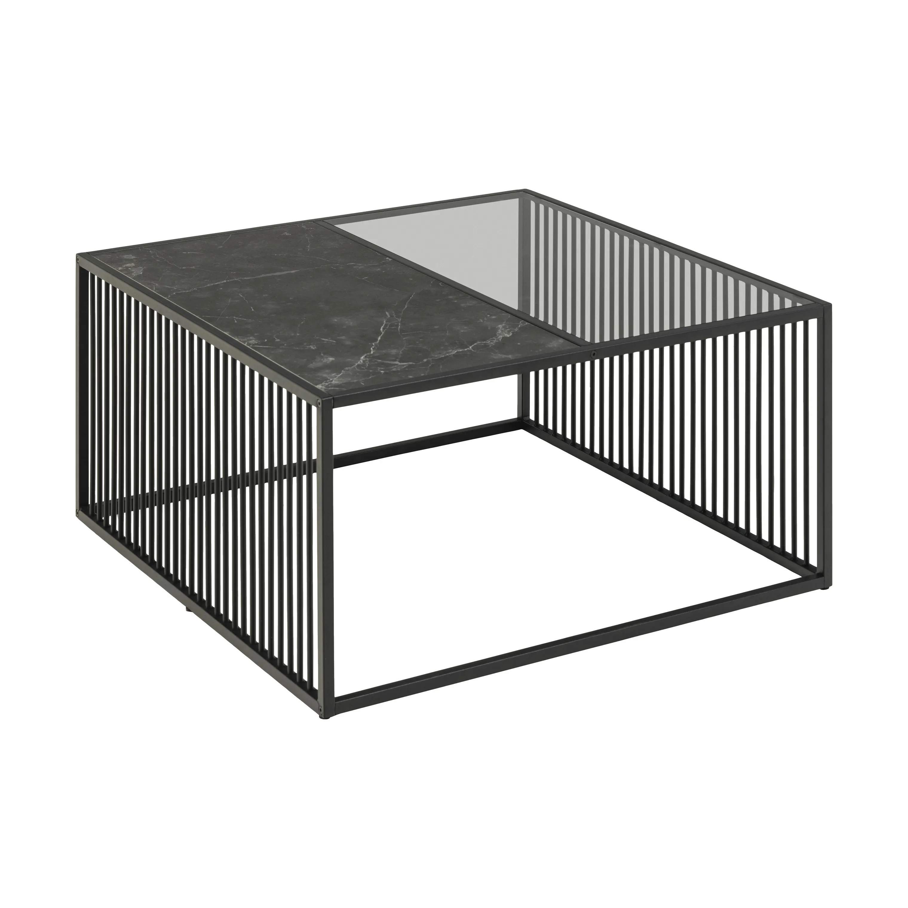 CASA Living Sofaborde Strington Sofabord i Sort marmor Izmir/mat sort, H40 x B80 x L80 cm, 4