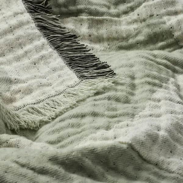 Broste Copenhagen Plaider Herbert Plaid i Sage Green/Off White, 2