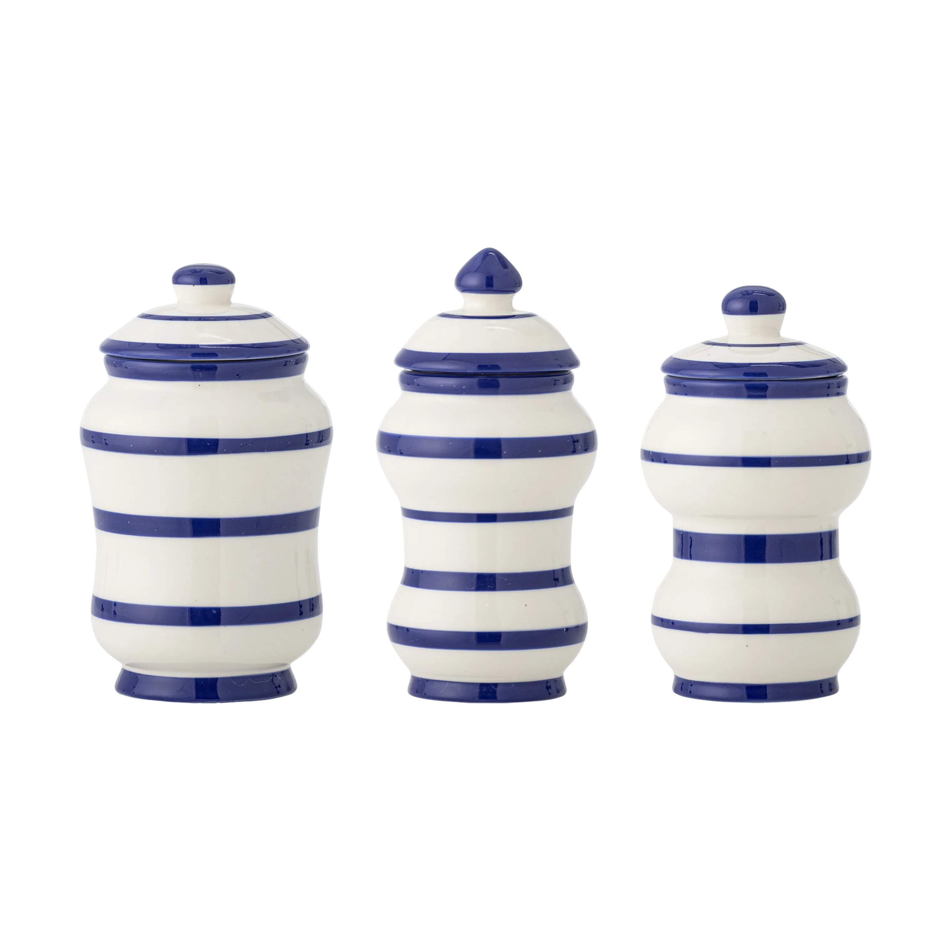 Bloomingville Krukker med låg Maynard Krukke m.låg - 3 stk. i Blå, 1