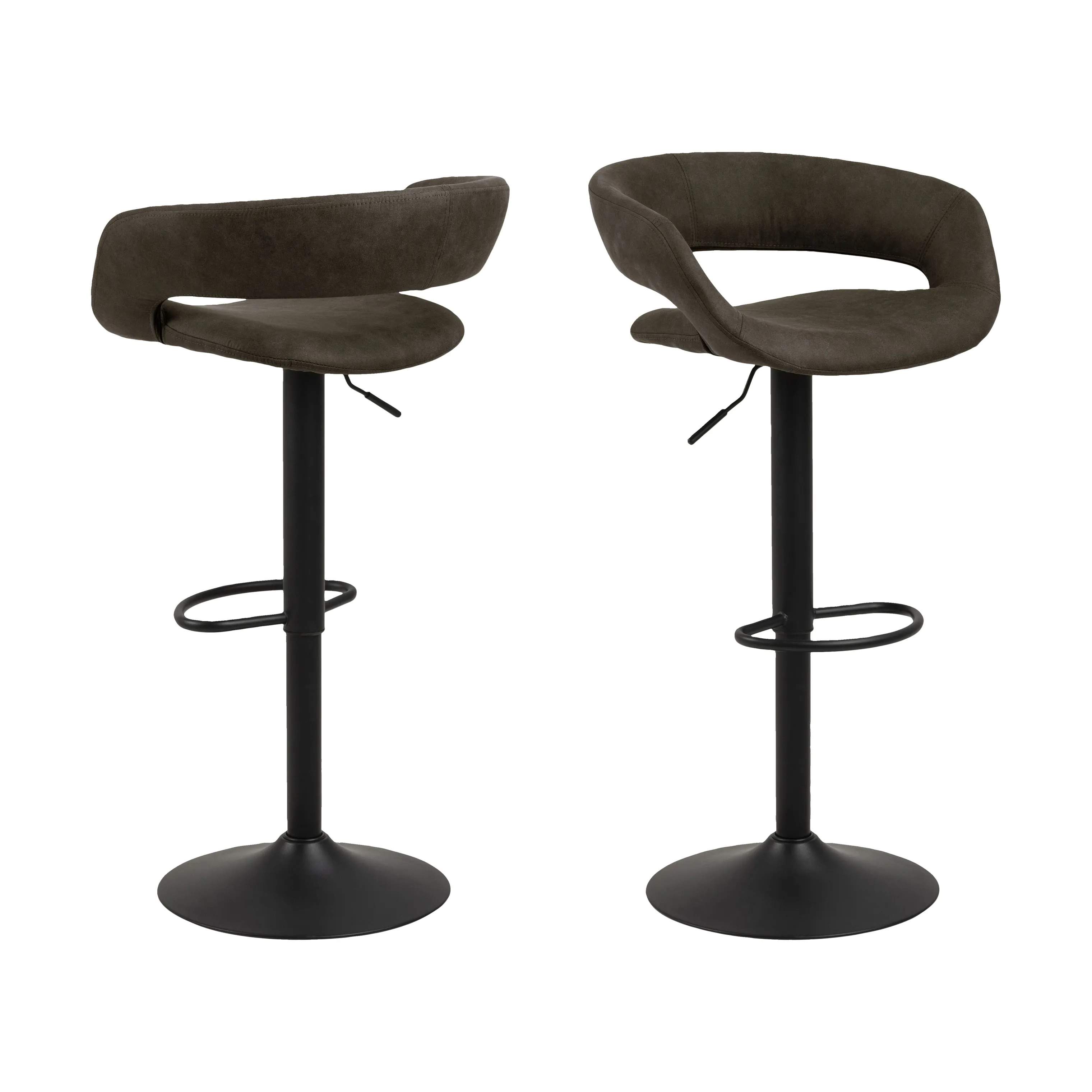 CASA Living Barstole Grace Barstol - 2 stk i Antracit, 4