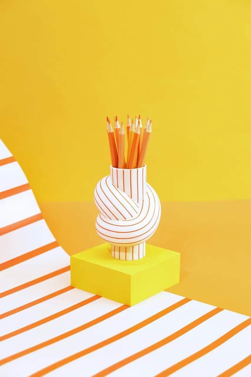 Rosenthal Vaser Node Stripes Vase i Stripes Orange, 11,7 cm, 2