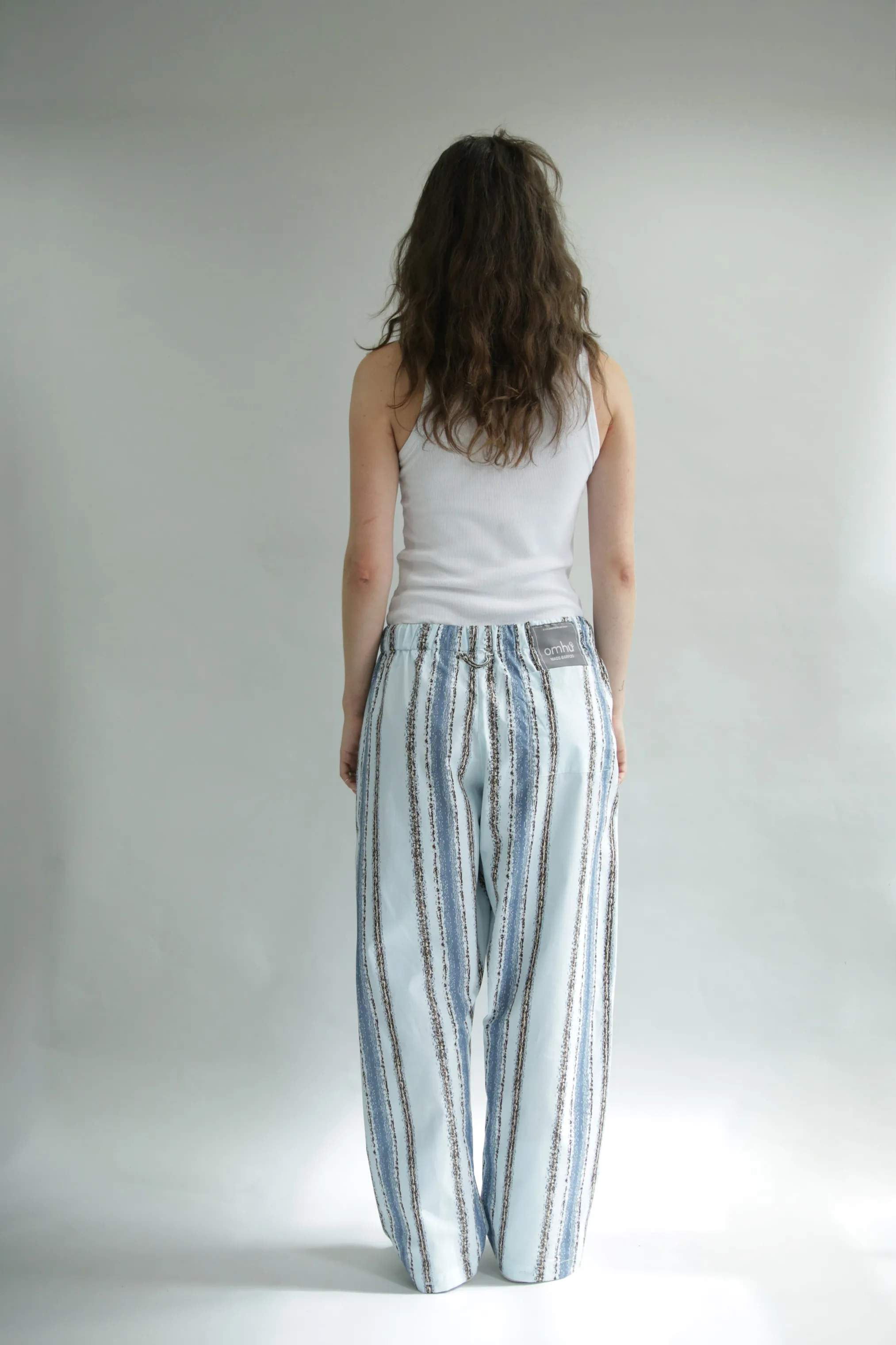 omhu x Mads Barfod Pyjamas Wave Grid Slumber Pyjamasbukser i Aqua, XS/S, 6