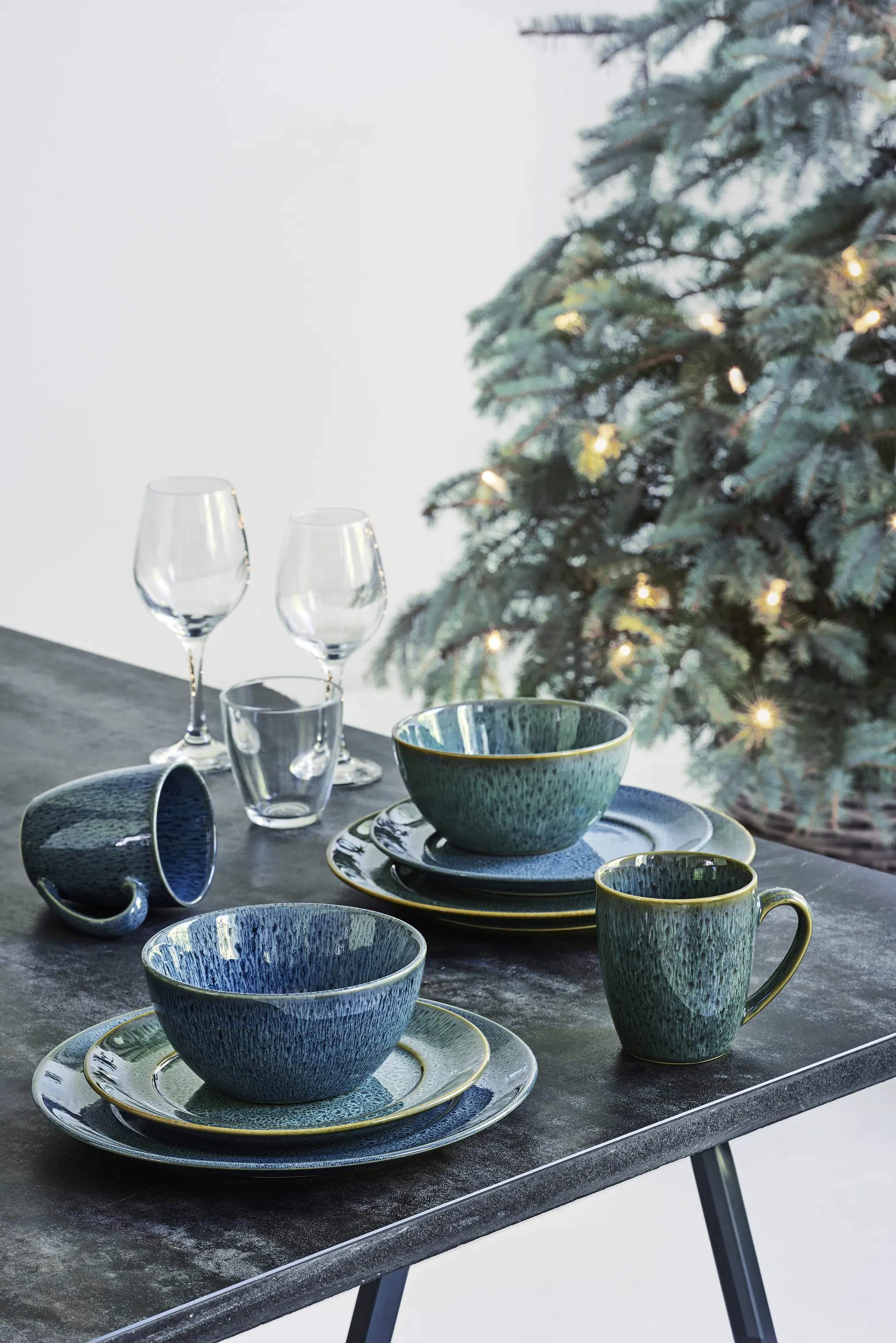 CASA Living Frokosttallerkener Sofia Frokosttallerken i Grøn, 22 cm, 3
