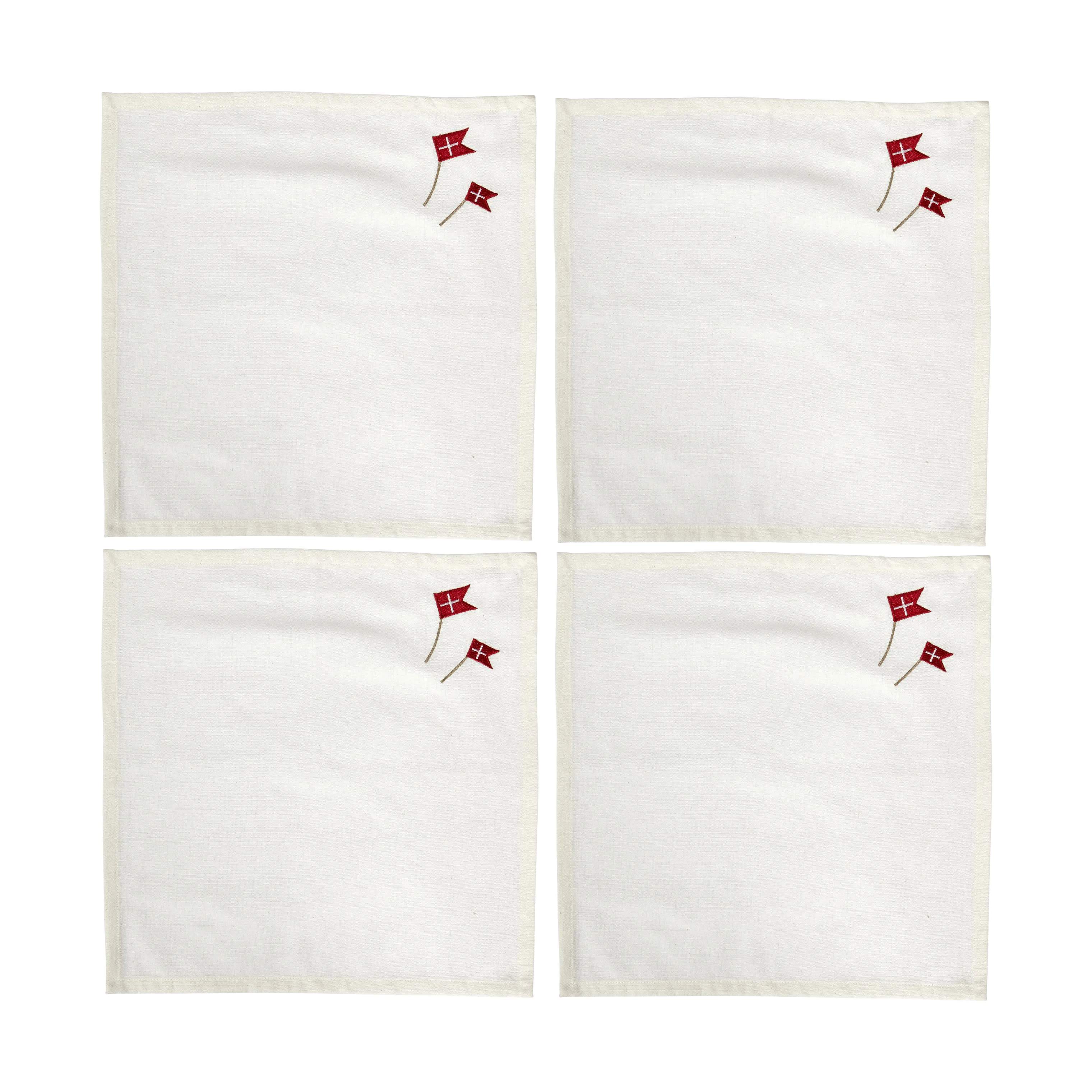 Stofserviet - 4 stk., white, large