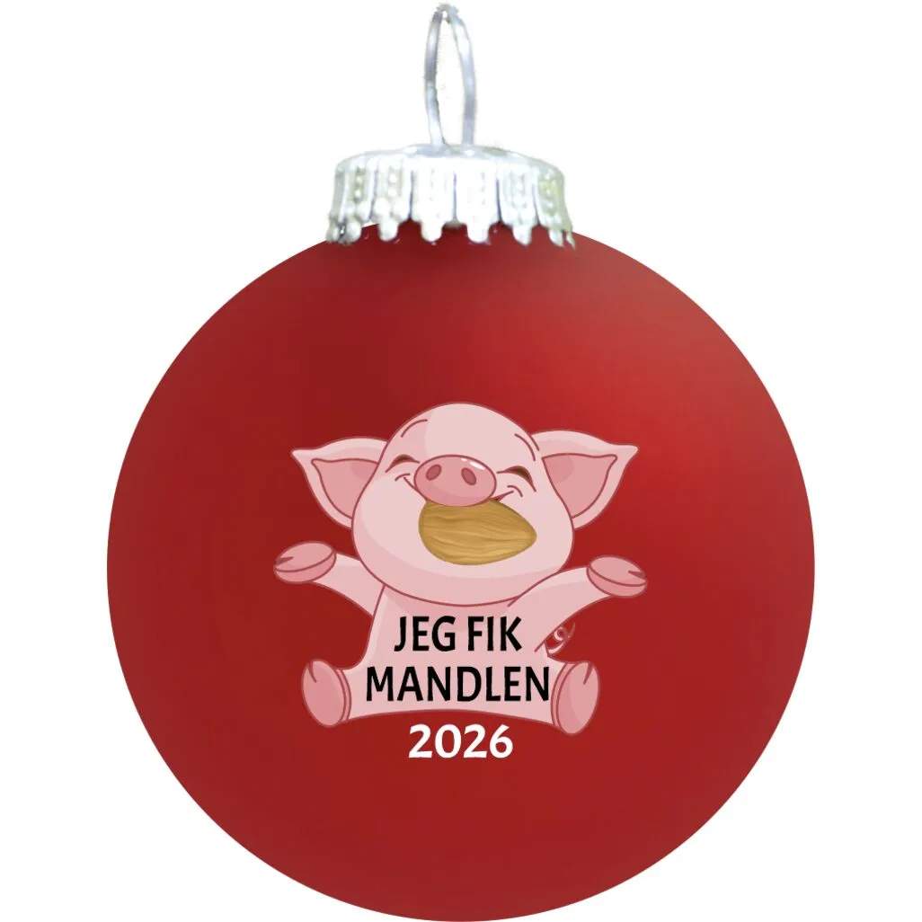 Rolsted Copenhagen Mandelgaver Julekugle - Jeg fik mandlen 2026 i Rød mat, 1