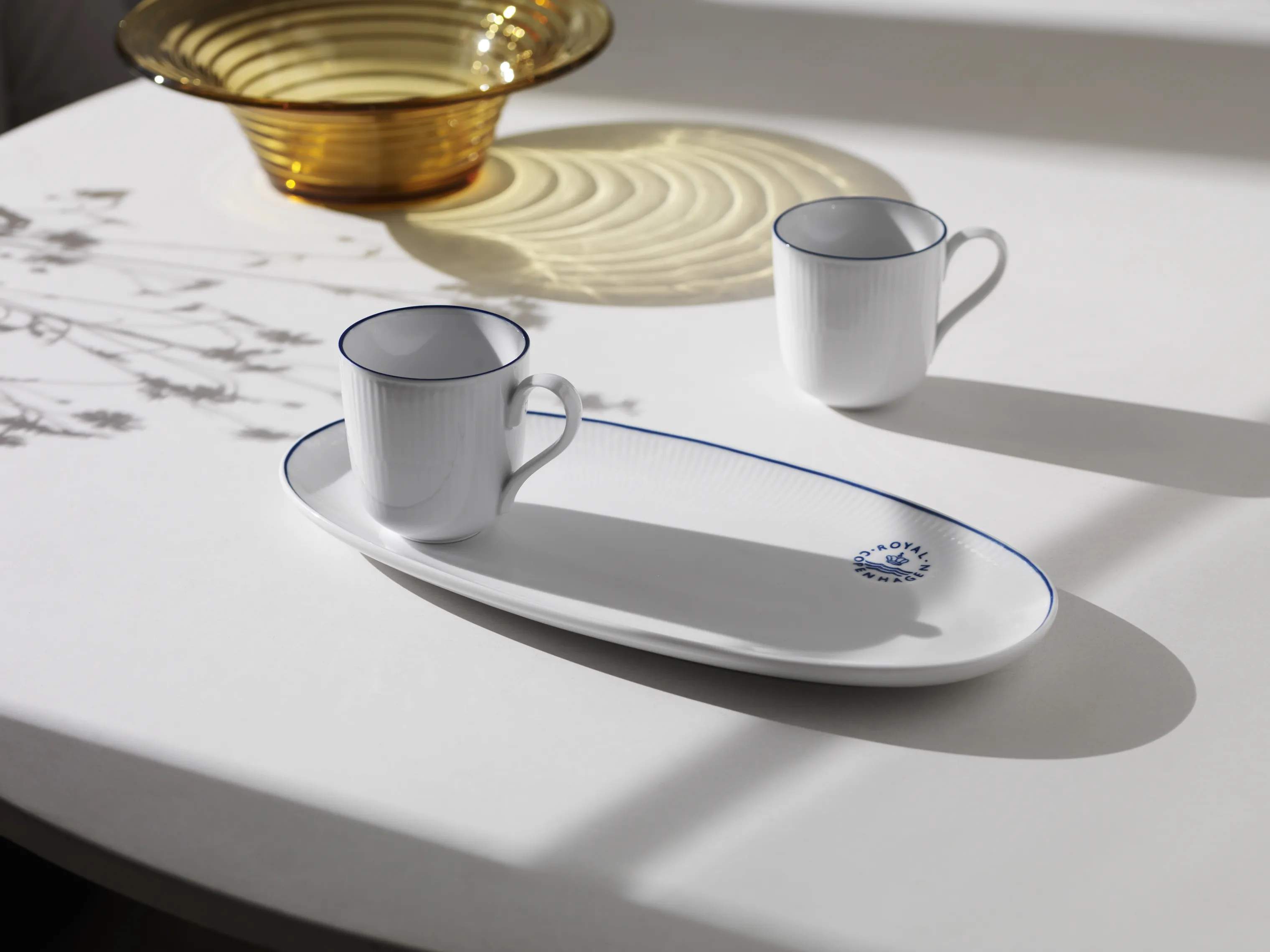 Royal Copenhagen Serveringsfade Blueline Fad i Hvid/blå, 37 cm, 5