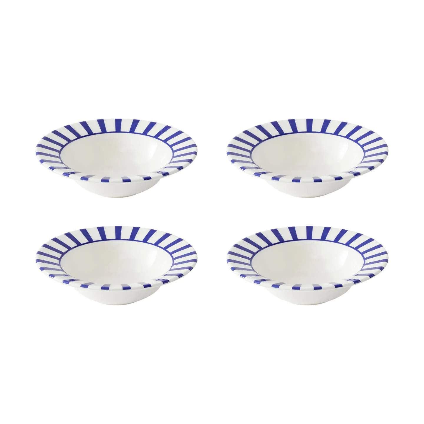 Spode Dybe tallerkener Steccato Skål - 4 stk. i blå/hvid, 1