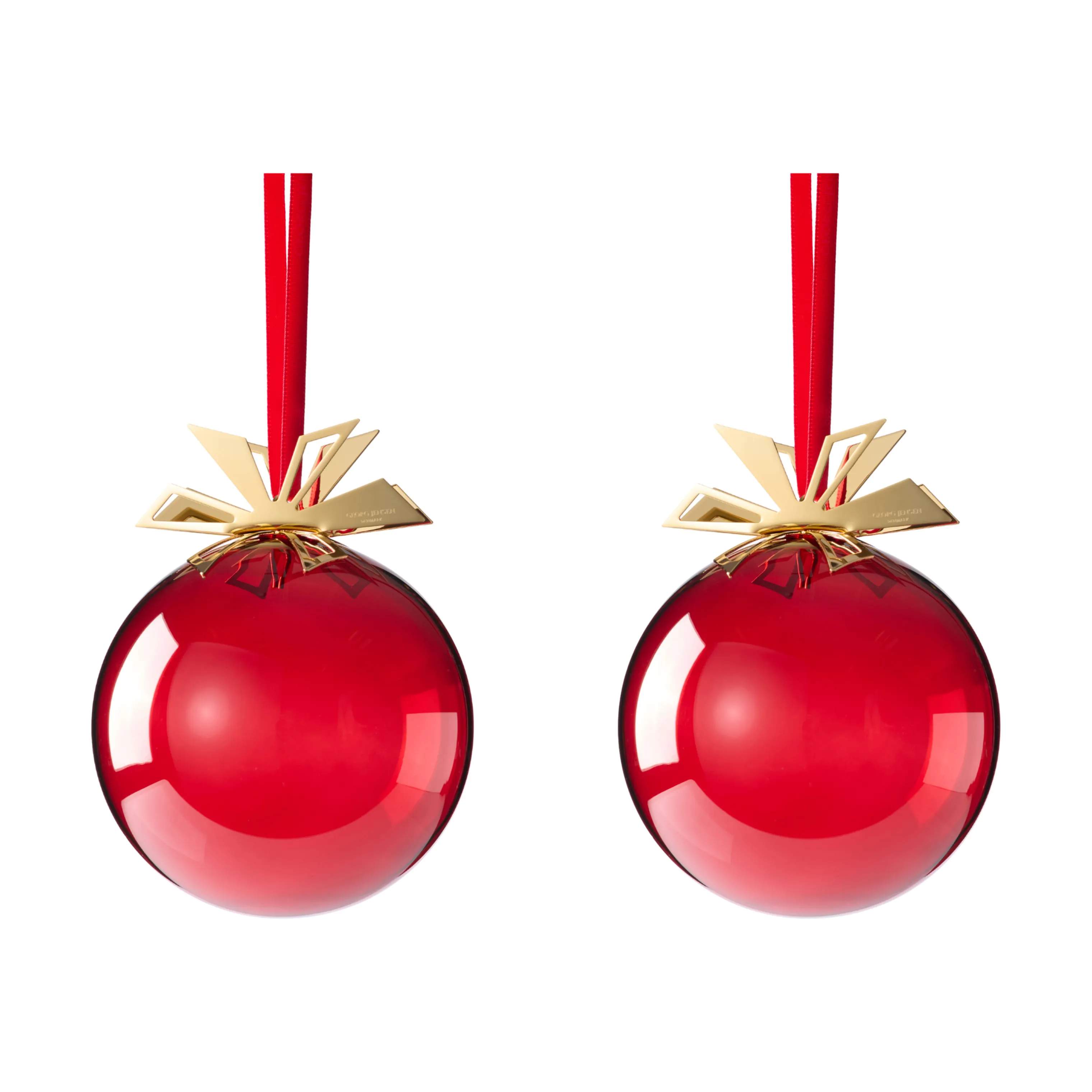 Georg Jensen Julekugler Christmas Collectibles CC 2025 Glaskugle Sløjfe - 2 stk. i Rød, 1
