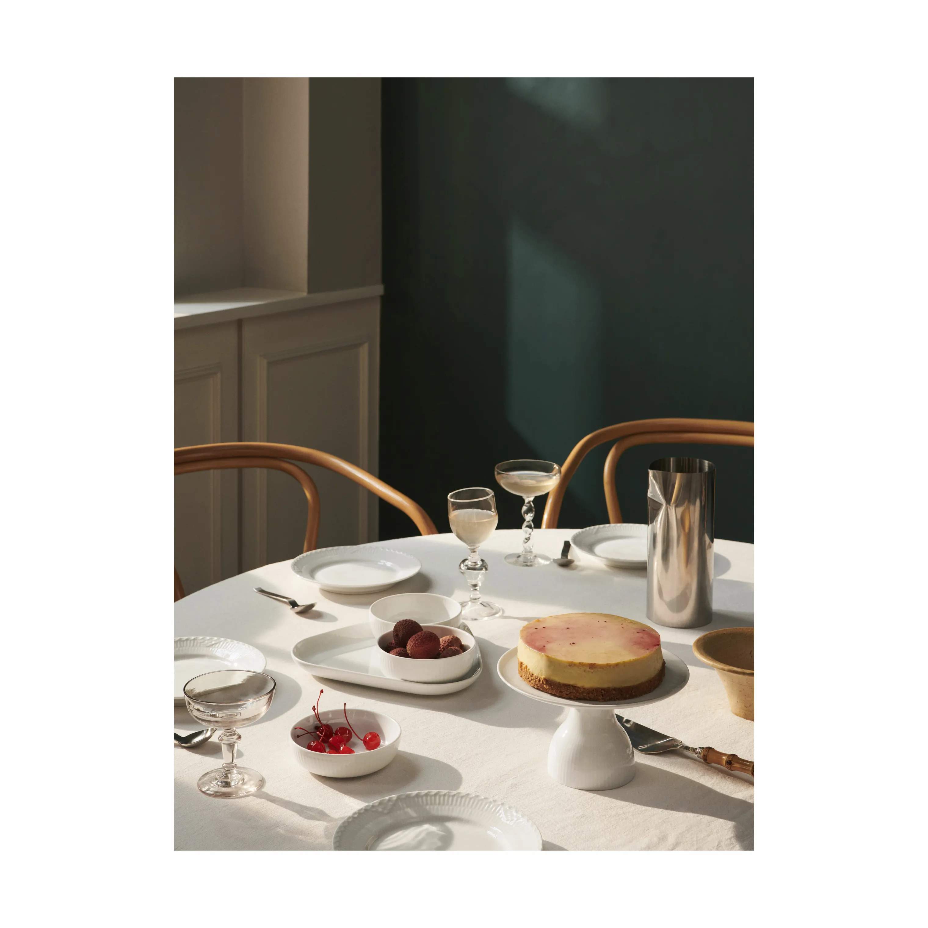 Royal Copenhagen Serveringsskåle Hvid Riflet Serveringssæt - 4 dele i Hvid, 2