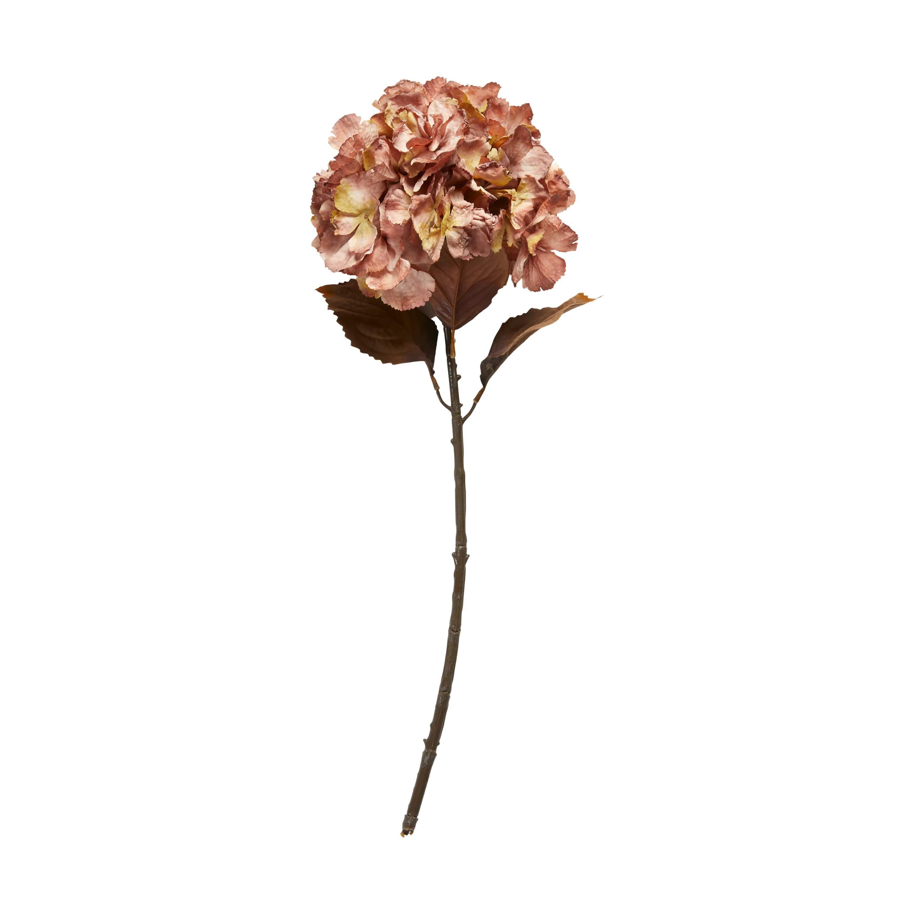 Kunstig Blomst - Hortensia, rødlig, large