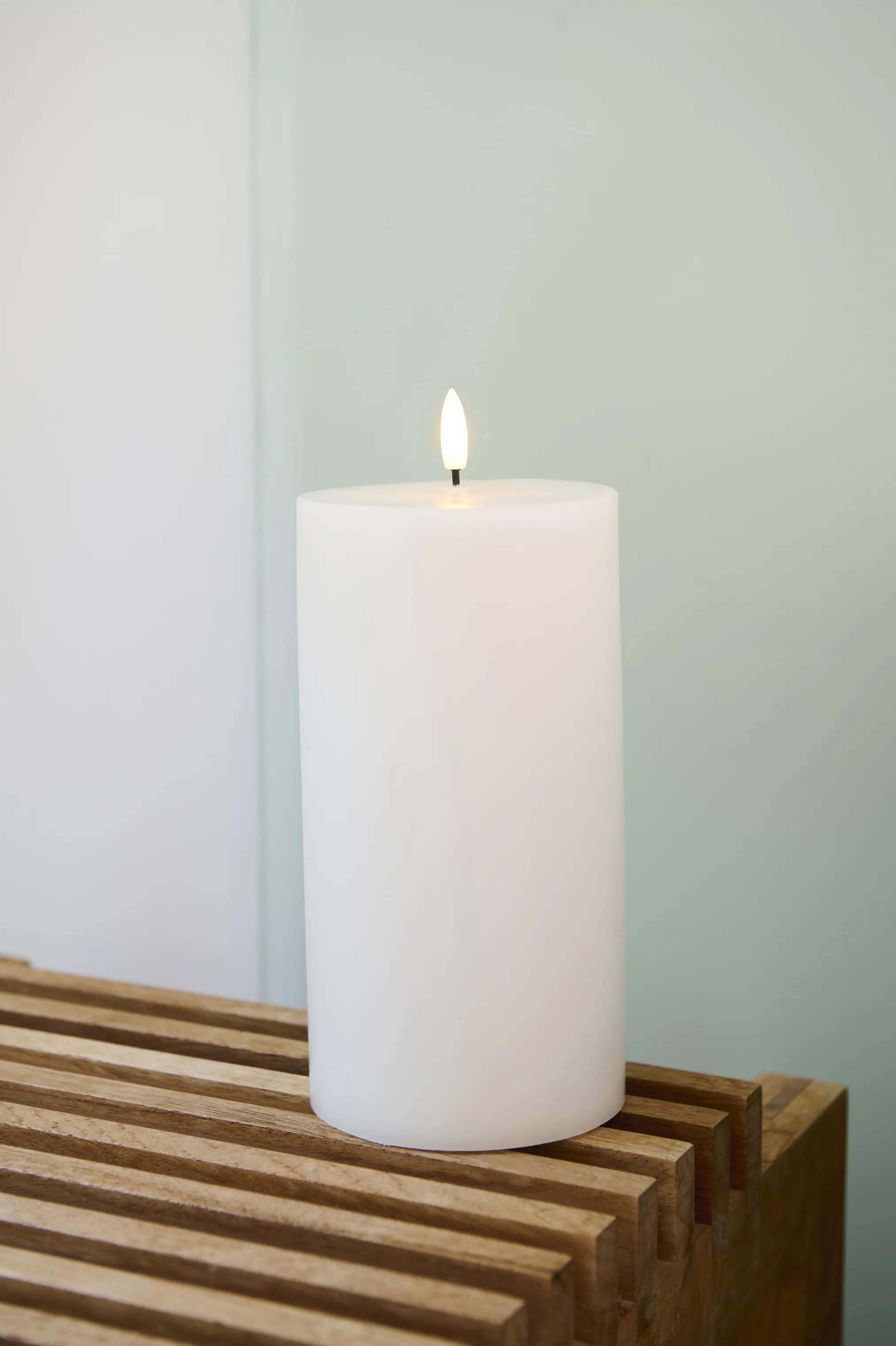 Sirius LED-lys Sille Genopladelig LED Bloklys i Hvid, H20 x Ø10 cm, 2