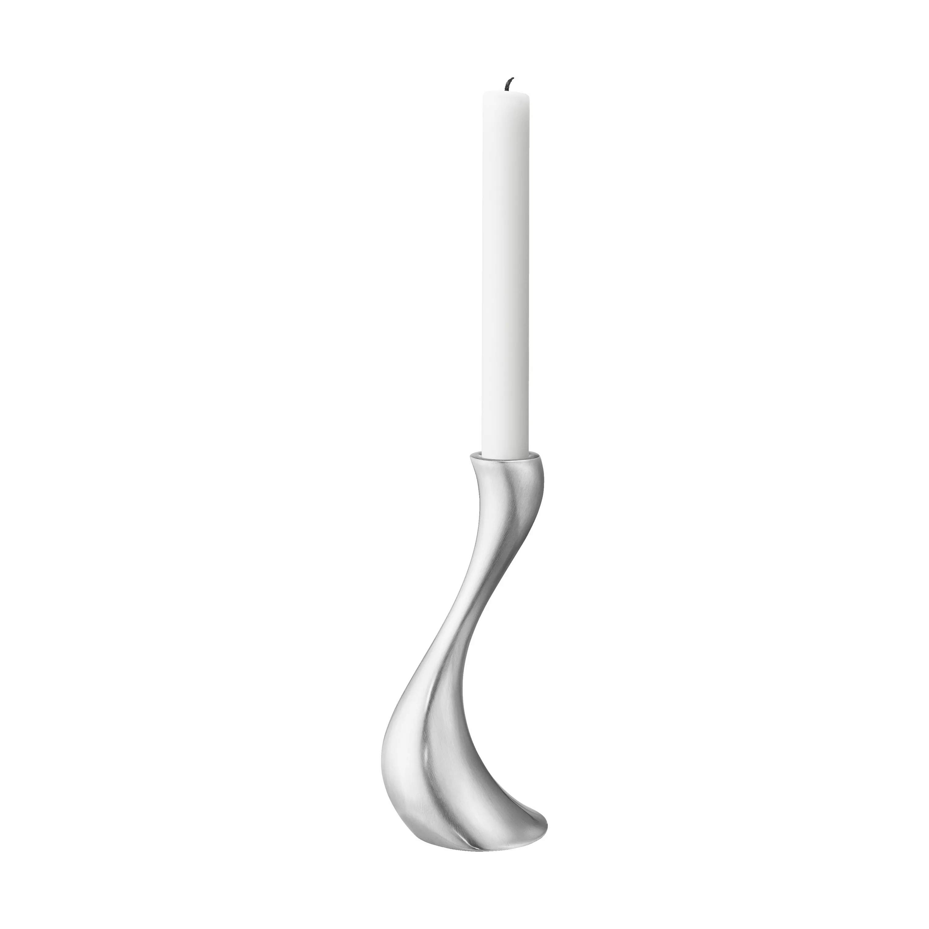 Georg Jensen Kronelysestage Cobra Lysestage - 2 stk. i Mat/Stål, 20 cm, 3