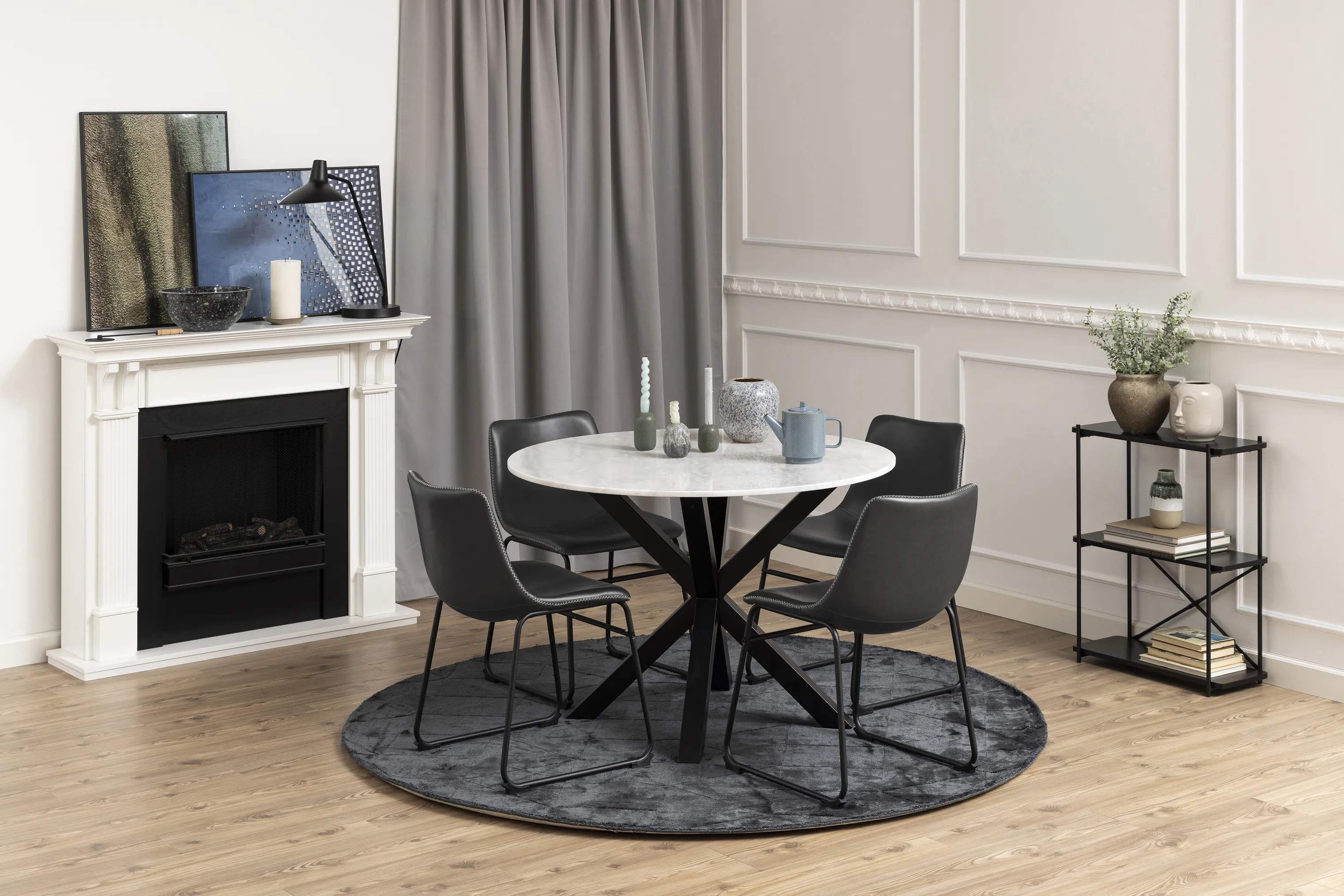 CASA Living Spiseborde Heaven Spisebord i hvid/sort, 2