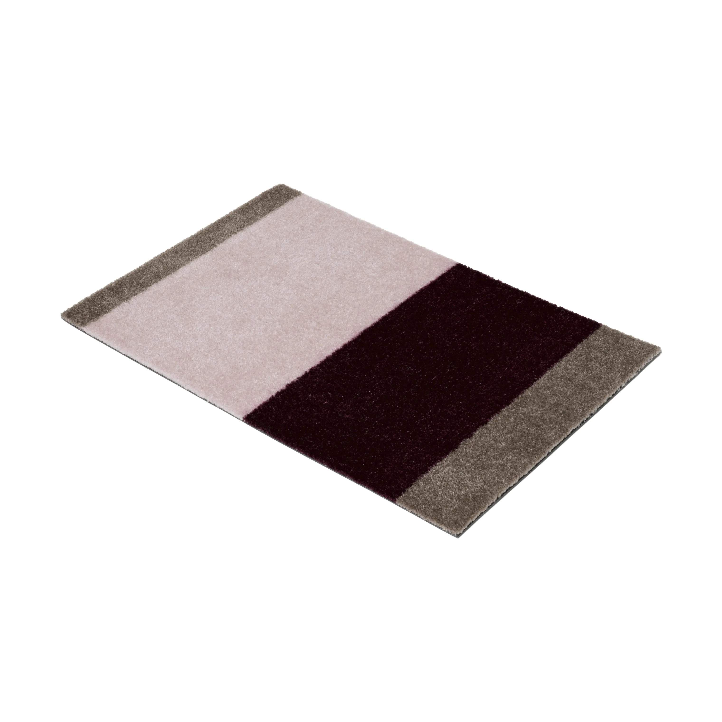 Tica Copenhagen Dørmåtter Stripes Horisontal Gulvmåtte i Bordeaux/Rosa/Sand, B40 x L60 cm, 4