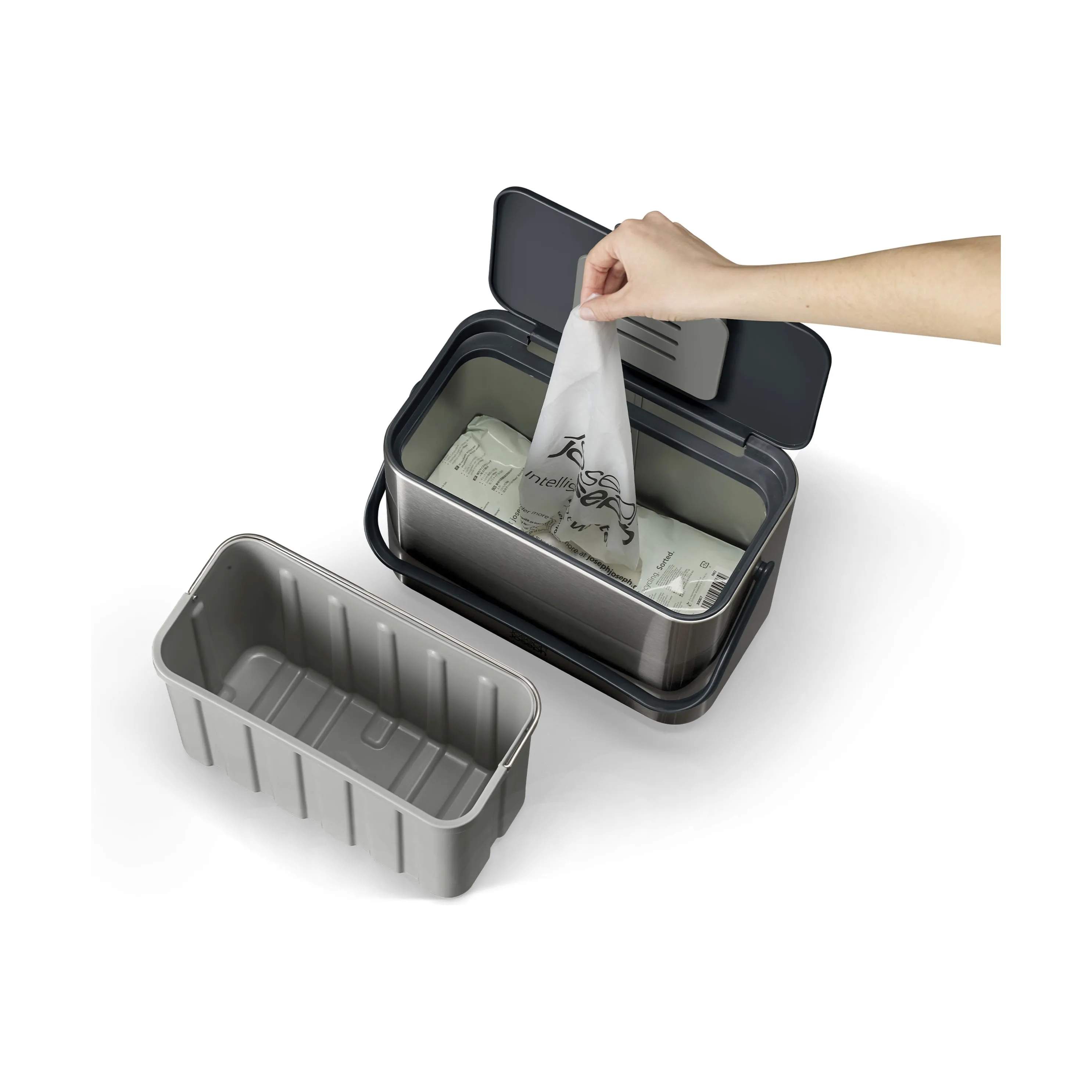 Joseph Joseph Spande uden pedal Collect Affaldsspand i Stainless Steel, 6