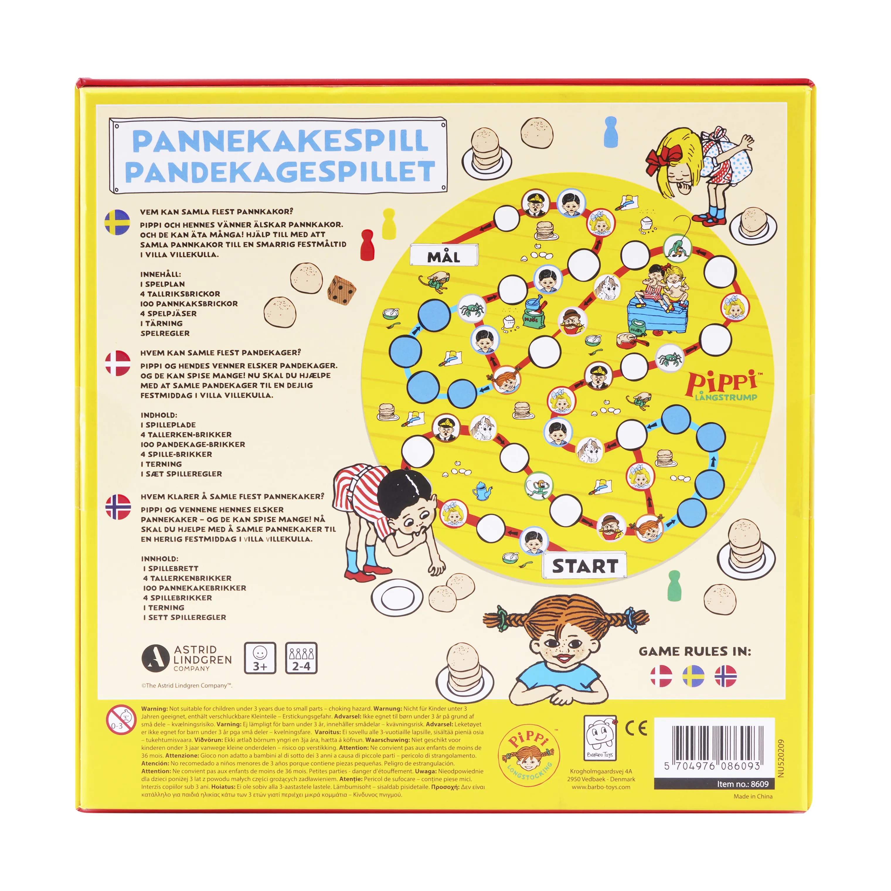 Barbo Toys Spil Pippi Langstrømpe Pippi Langstrømpe Brætspil - Pandekage i Multifarvet, 3