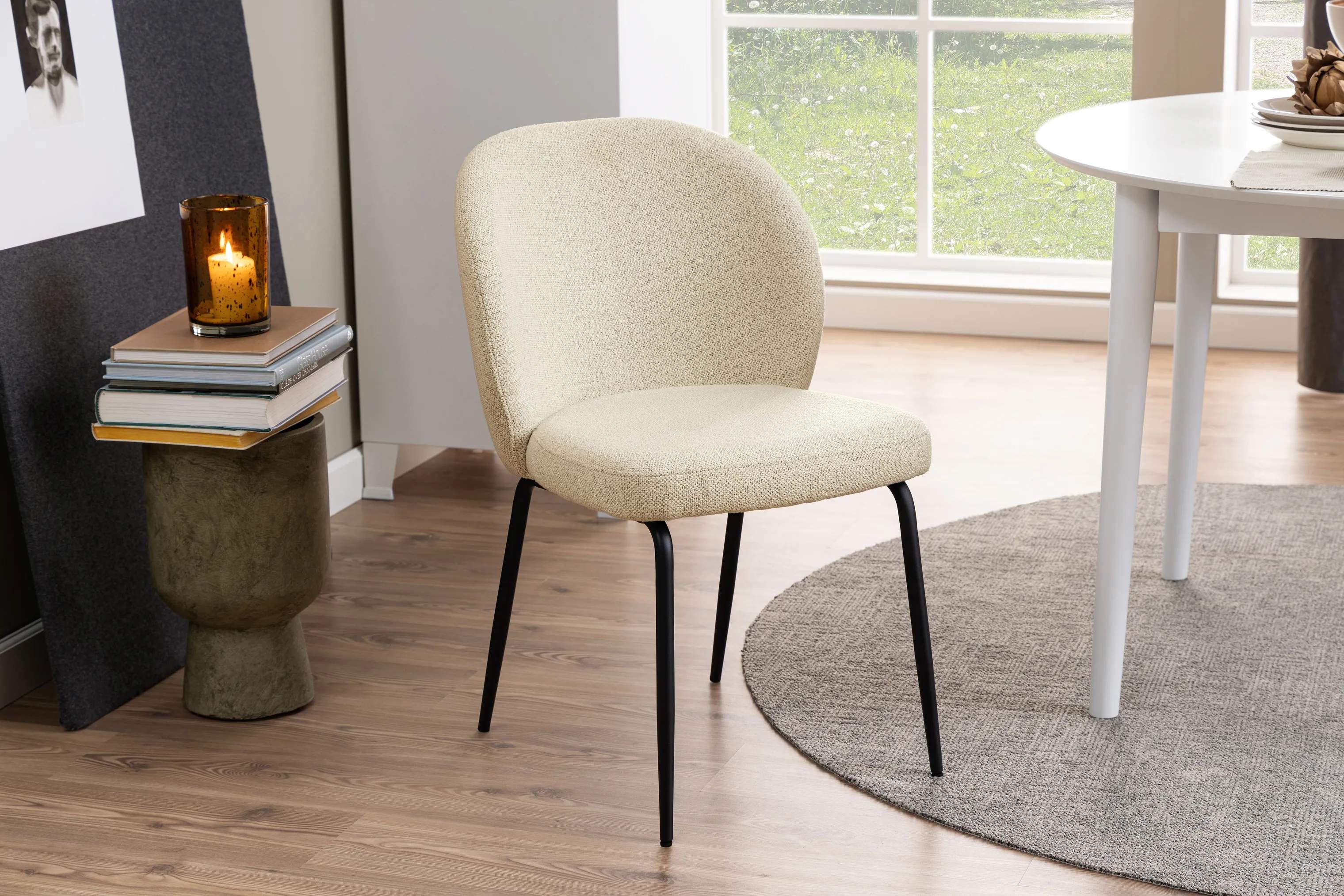 CASA Living Spisebordsstole Patricia Spisebordsstol - 2 stk. i creme/sort, 3
