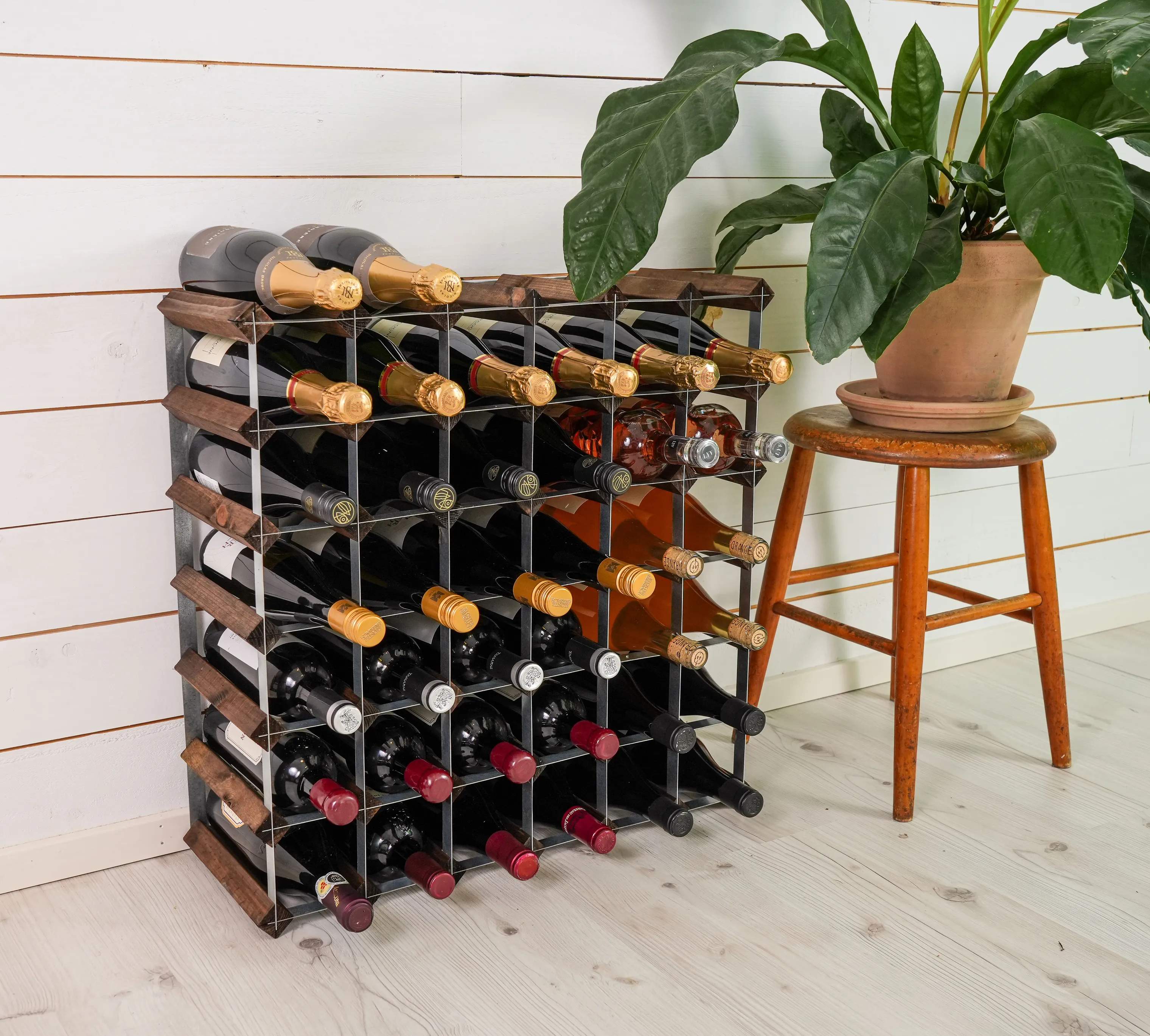 Traditional Wine Racks Vinreoler Vinreol i Mørk eg, 42 flasker, 2