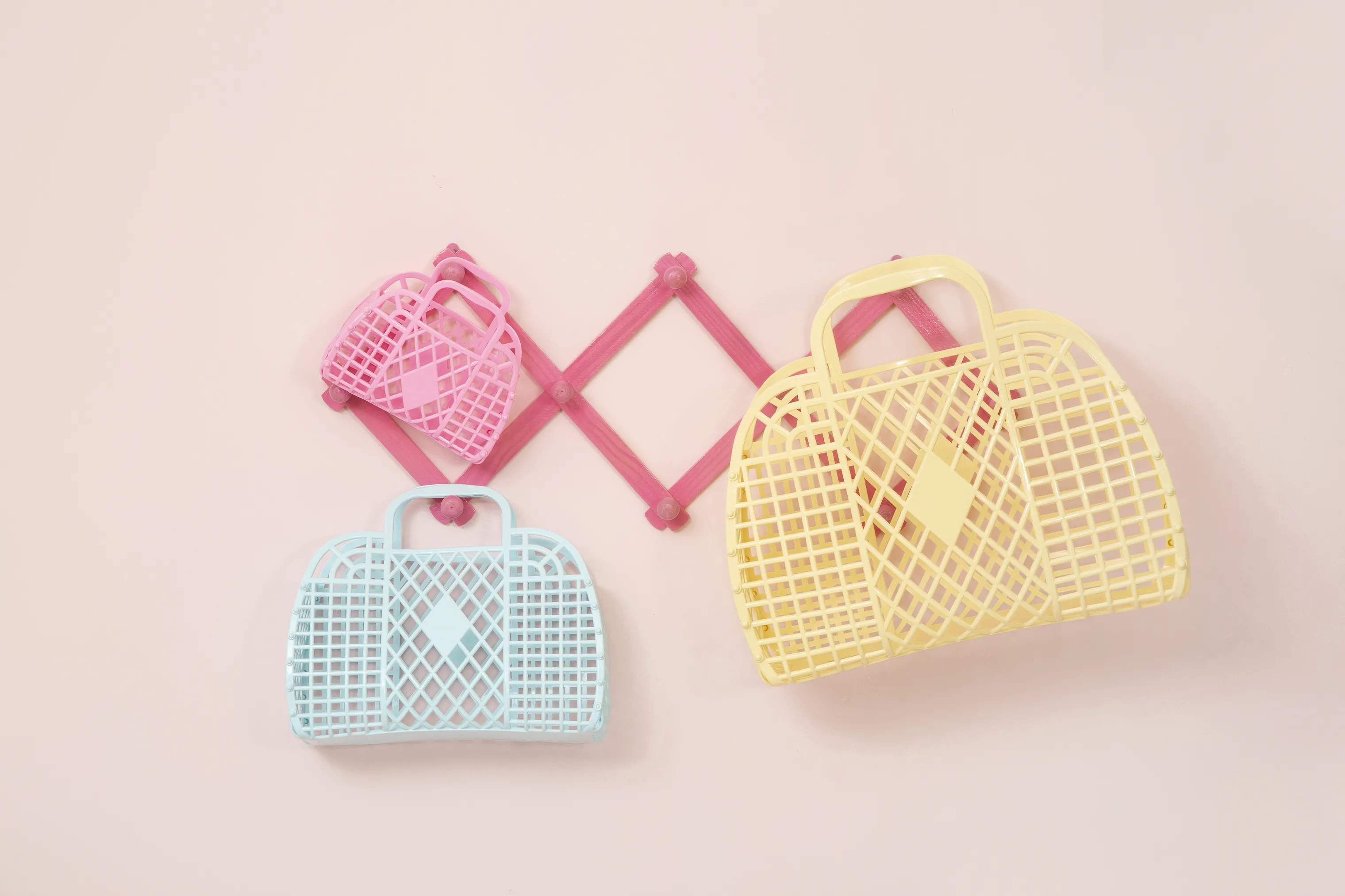 Sun Jellies Øvrigt interiør Retro Basket Mini Retro Taske - Mini i Peach, 2
