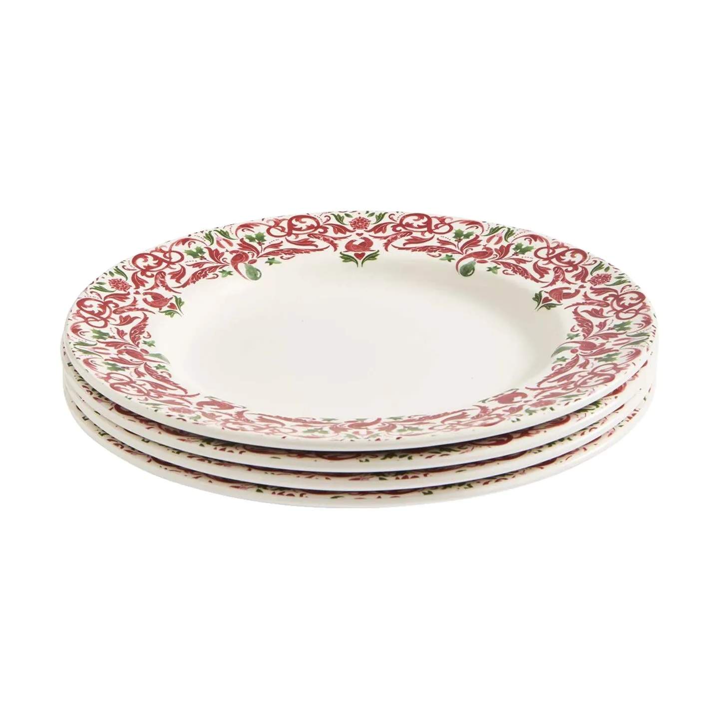 Spode Middagstallerkener Yuletide Tallerken - 4 stk. i Rød/grøn/hvid, 1