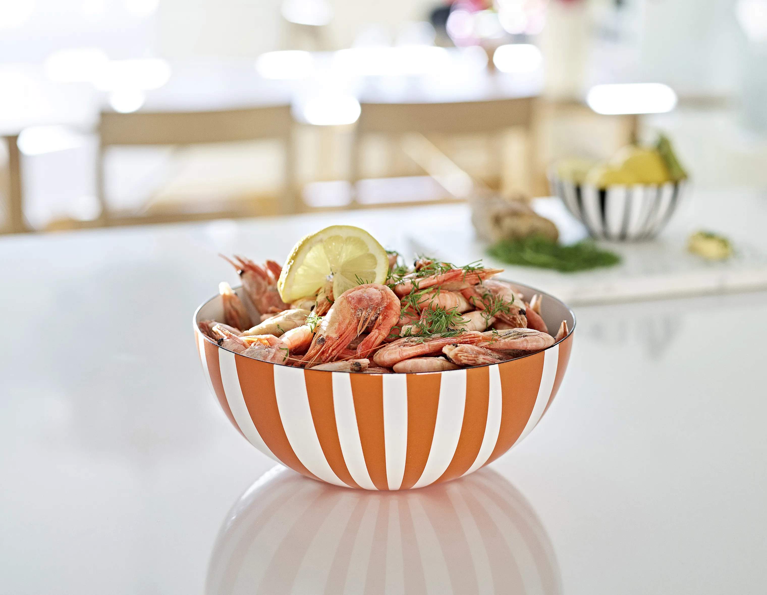 Cathrineholm Salatskåle Stripes Skål i Orange, 24 cm, 2