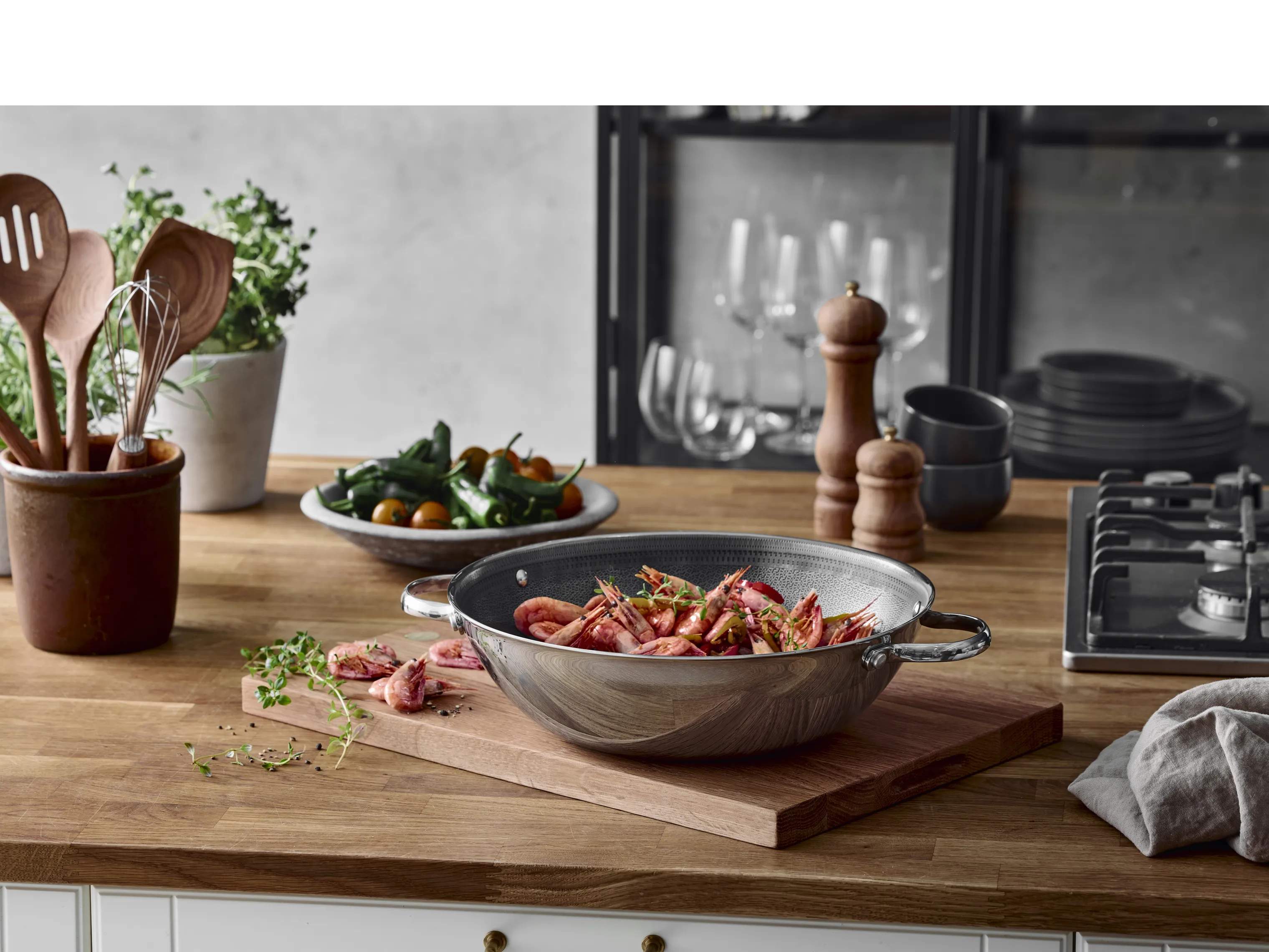 Pillivuyt Gourmet Wokpander Paillon Hybrid Wok i Sølv, 2