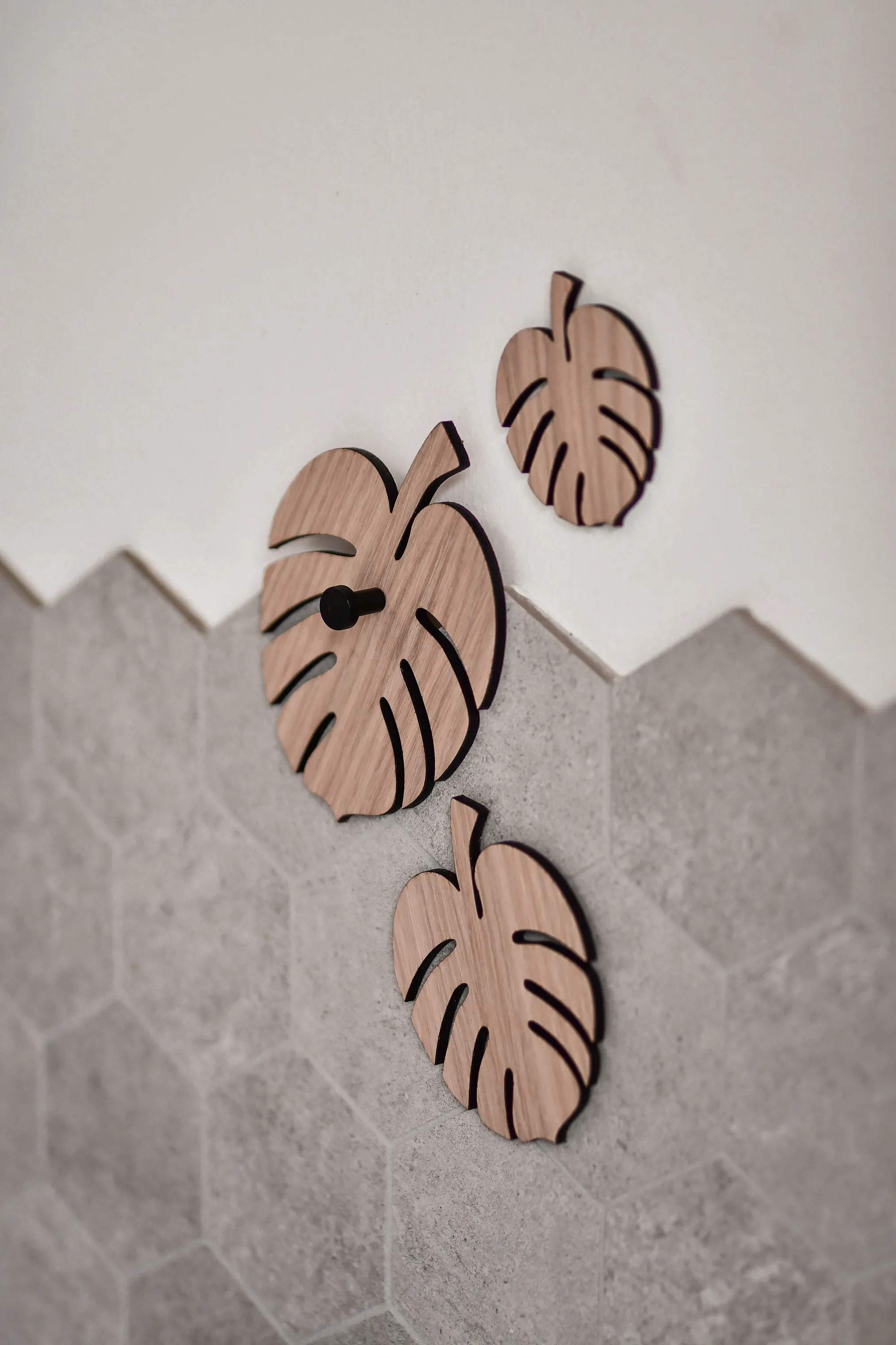 Minifabrikken Knager Knage - Monstera i Lys eg, 3