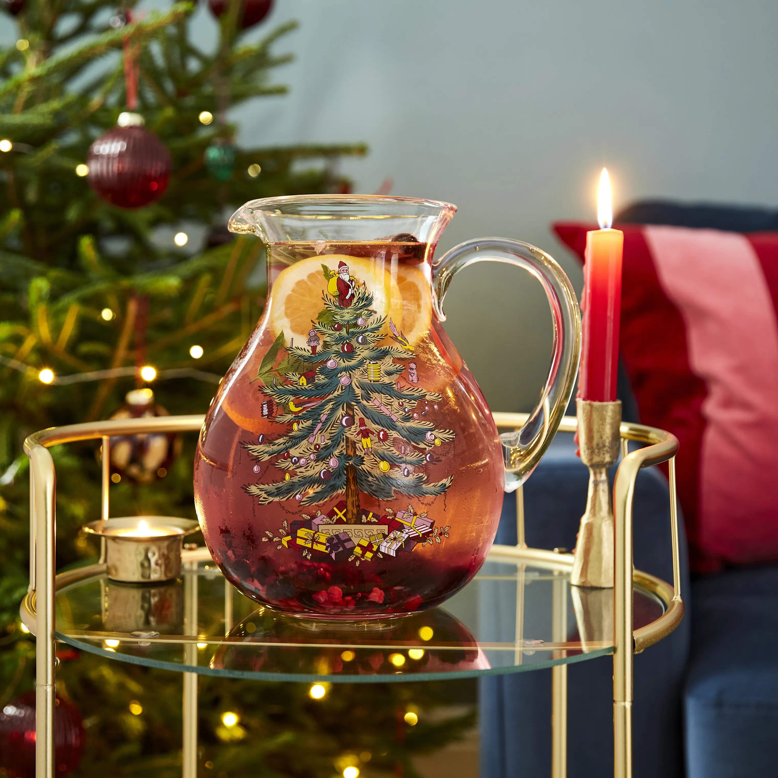 Spode Serveringskander Christmas Tree Kande i Hvid/grøn/rød, 2