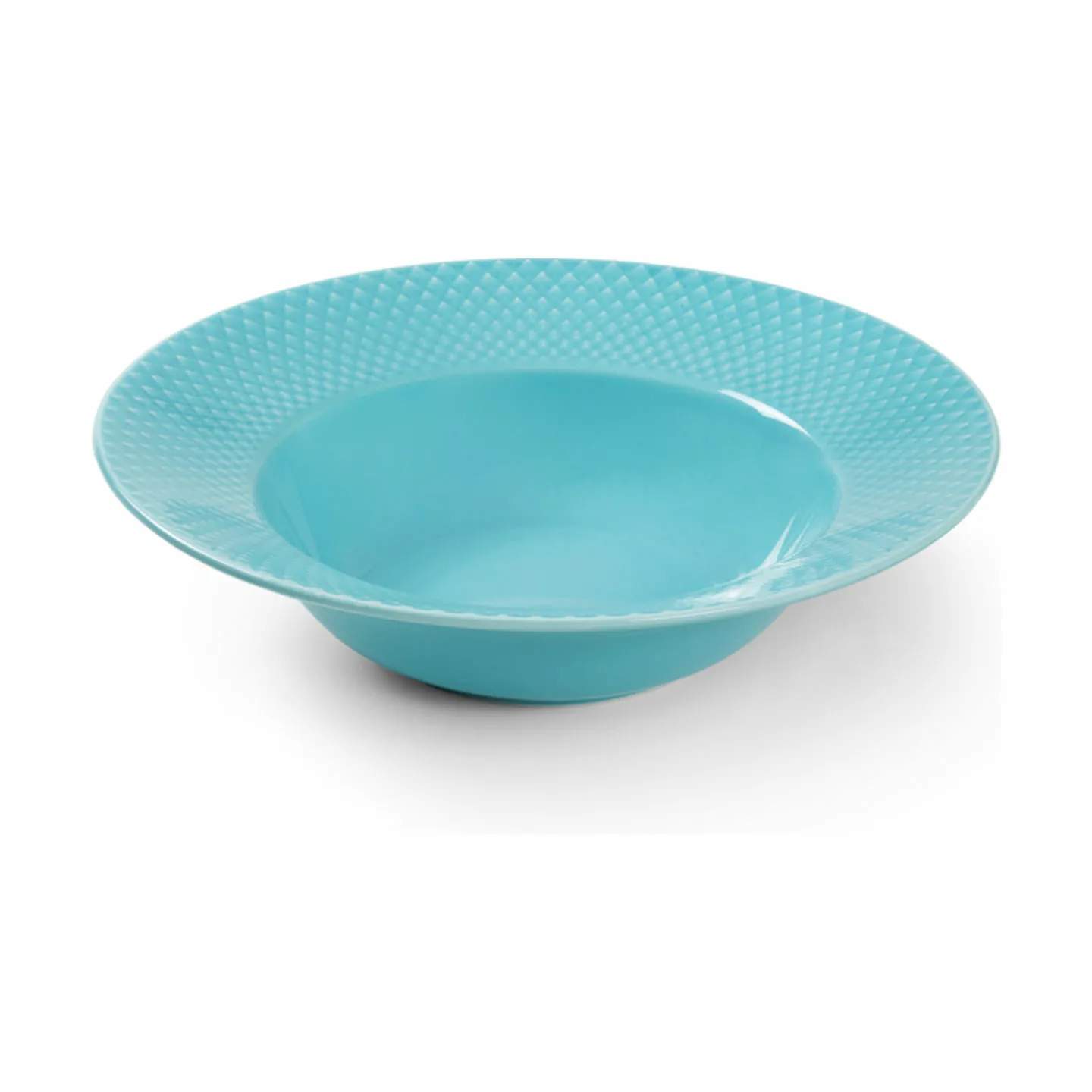 Lyngby Porcelæn Dybe tallerkener Rhombe Color Rhombe Dyb Tallerken i turkis, 24,5 cm, 4