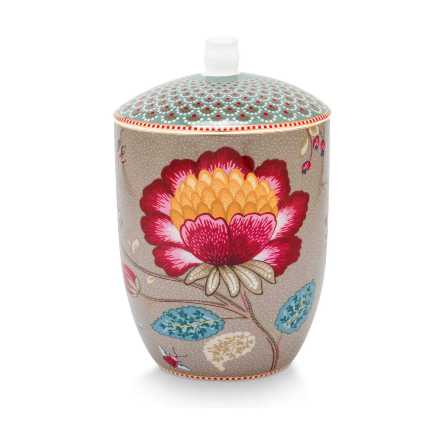 PIP Studio Krukker med låg Blooming Tales Opbevaringskrukke i Khaki, 1