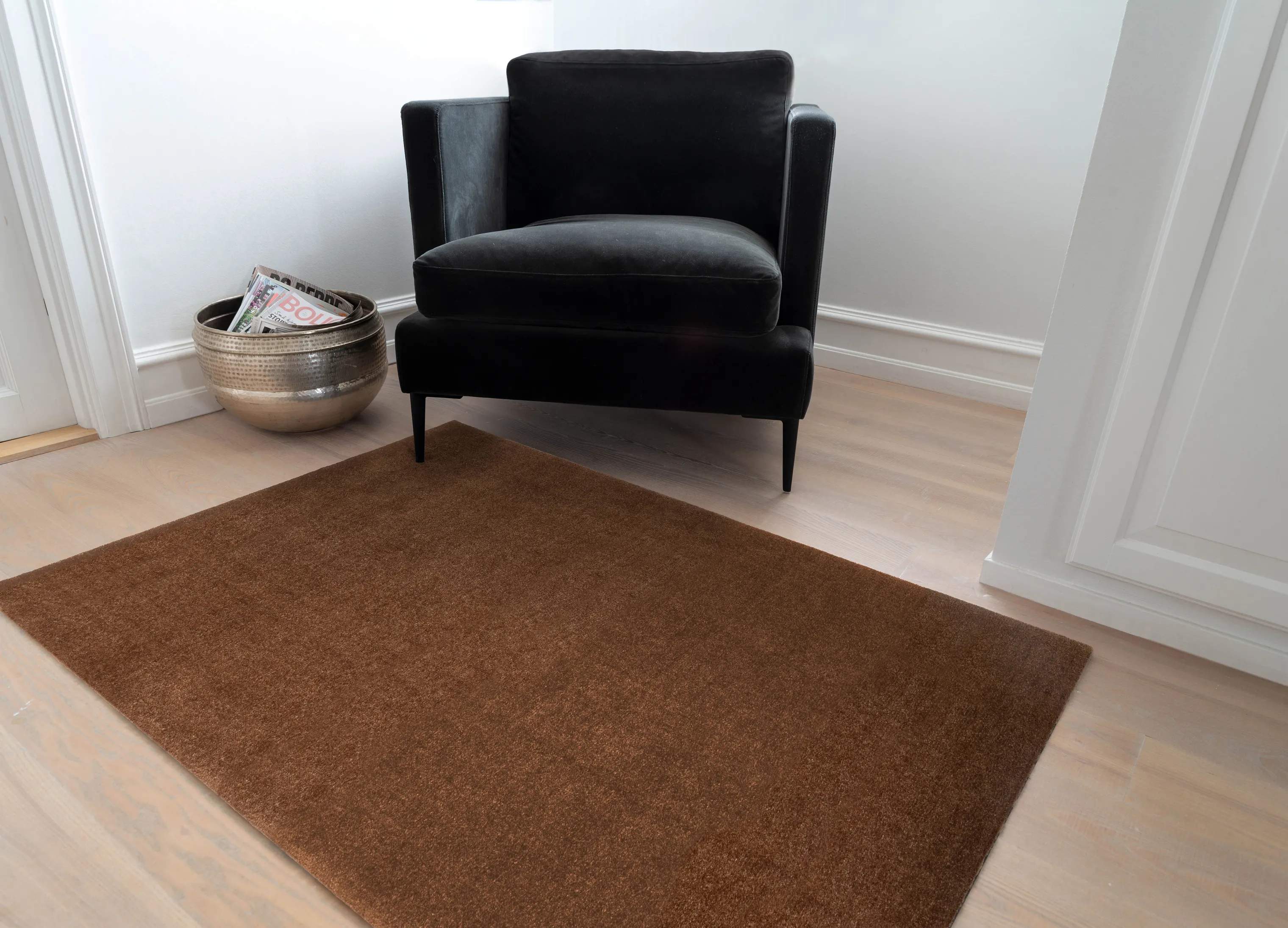 Tica Copenhagen Gulvtæpper Uni Color Gulvtæppe i cognac, B90 x L130 cm, 3