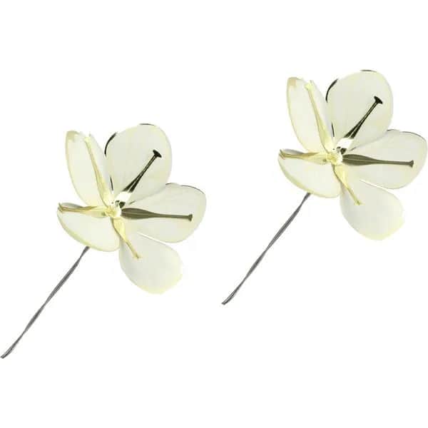 Jette Frölich Design Påskepynt Påske Papirblomster - 2 stk. i Hvid/guldfarvet, 1