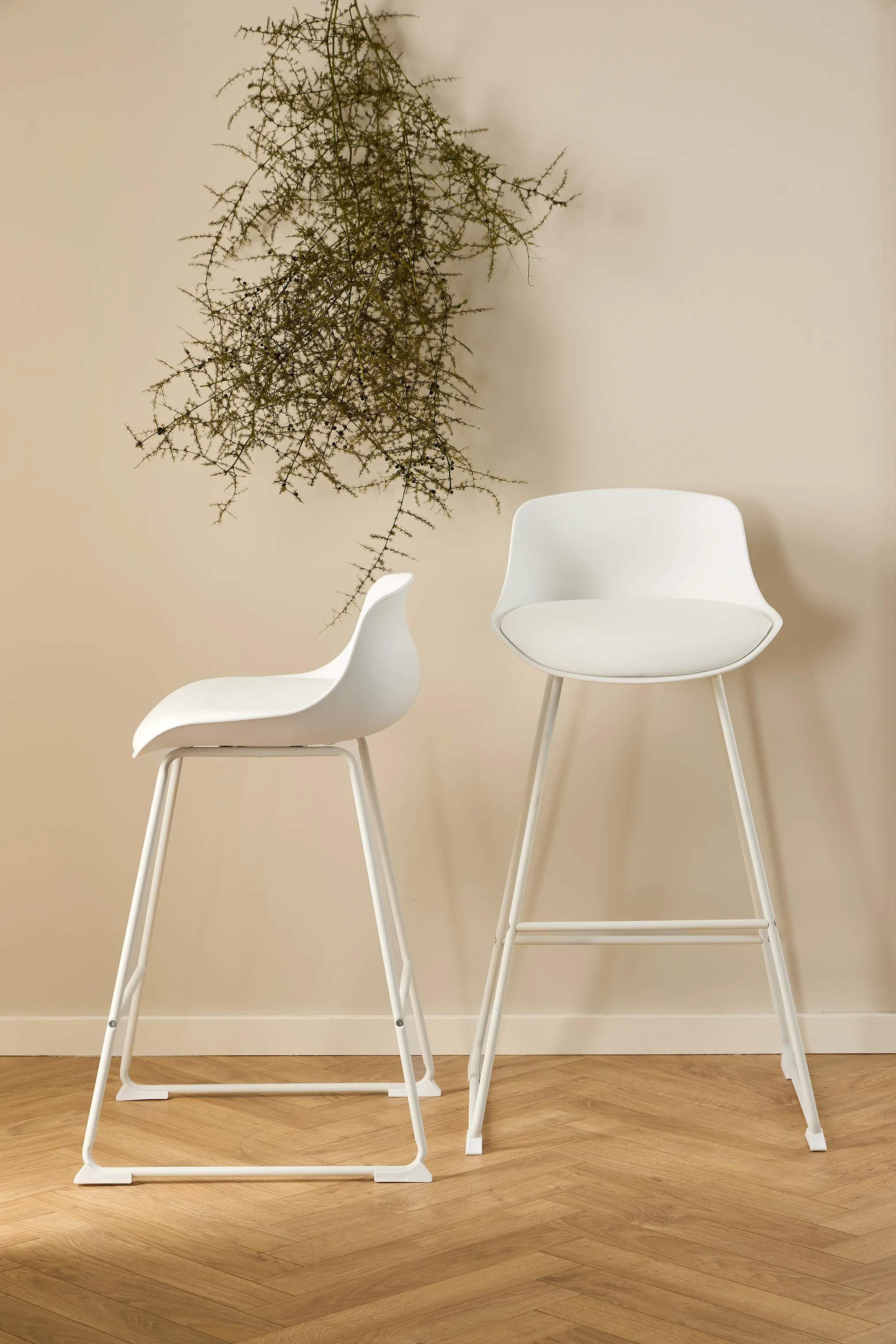 CASA Living Barstole Tina Barstol - 2 stk i Hvid, H84 x B50 cm, 2