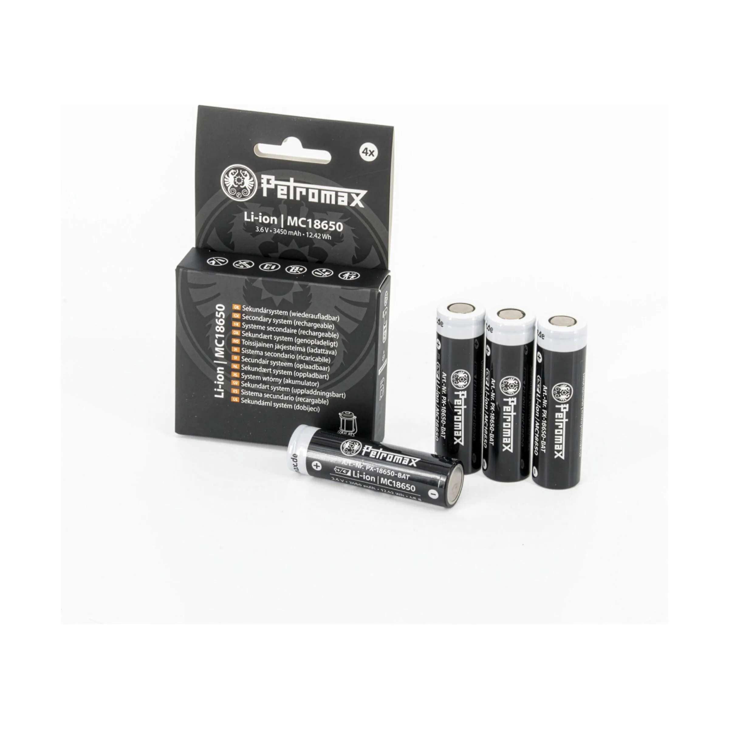 Petromax Batterier Genopladeligt Batteri - 4 stk. i Sort, 1