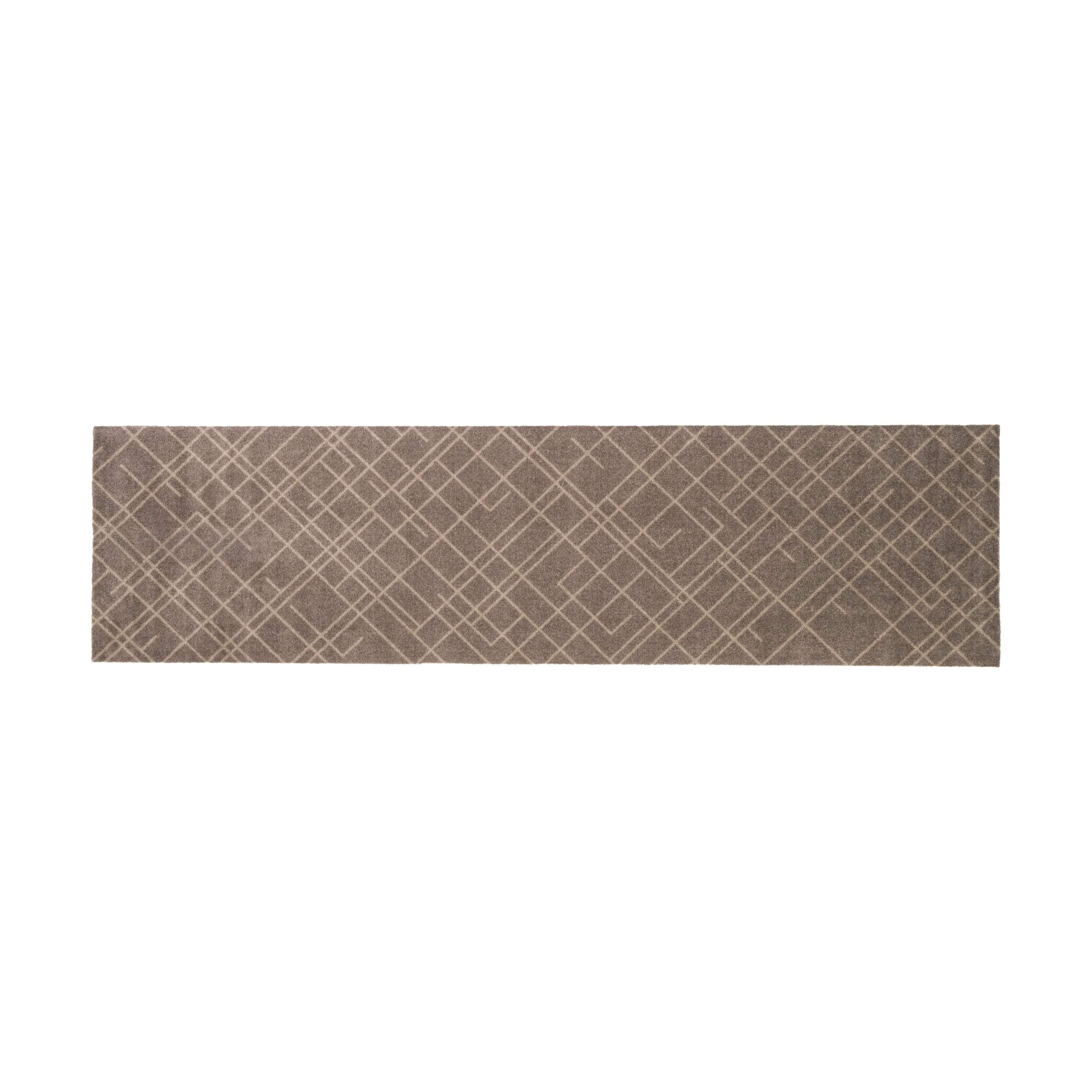 Tica Copenhagen Dørmåtter Lines Gulvmåtte i Brun/beige, B67 x L200 cm, 1
