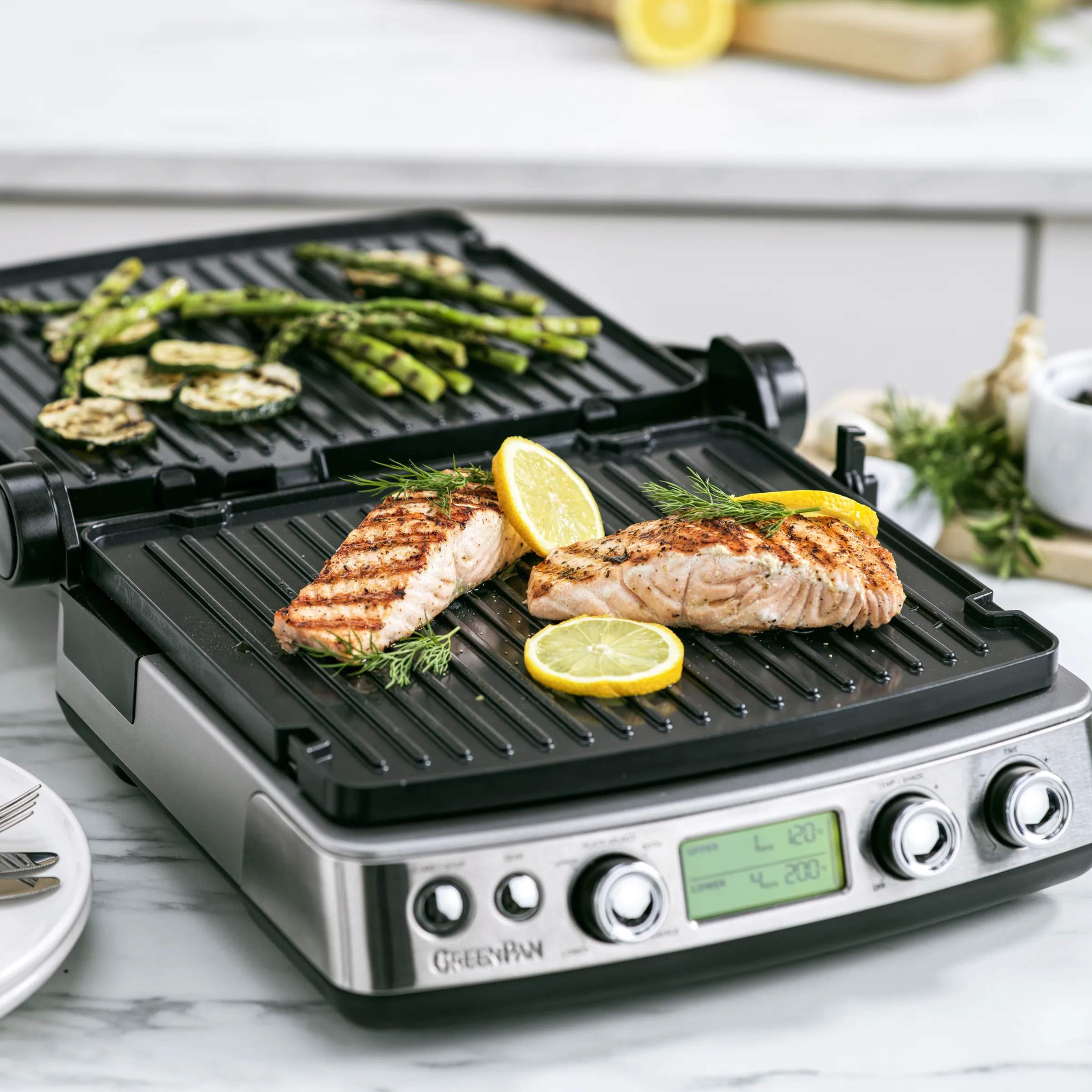 Greenpan Bordgrill Elite Kontaktgrill i Stål, 2