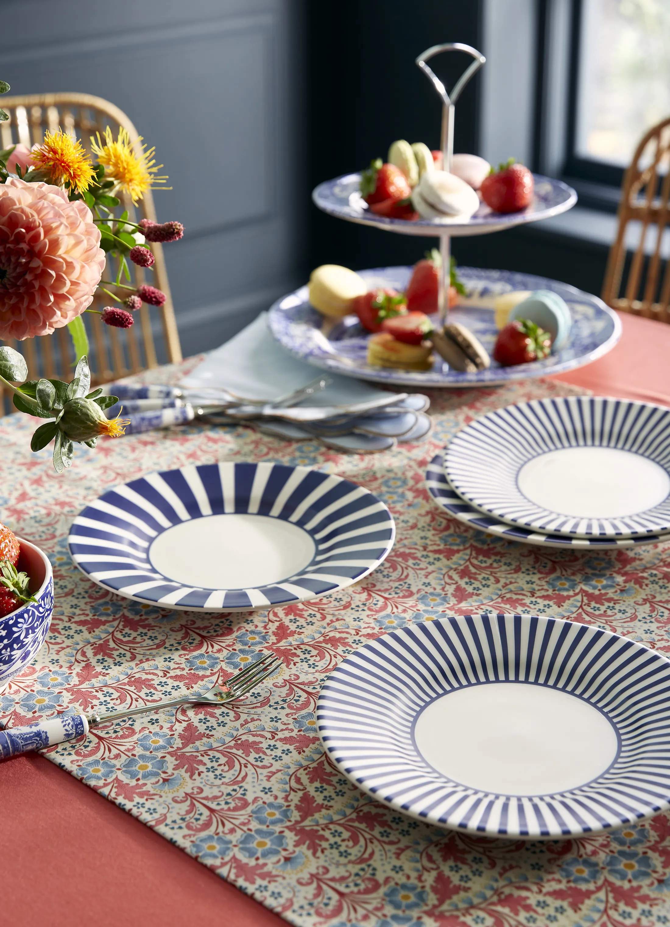Spode Frokosttallerkener Steccato Tallerken - 4 stk. i blå/hvid, 2